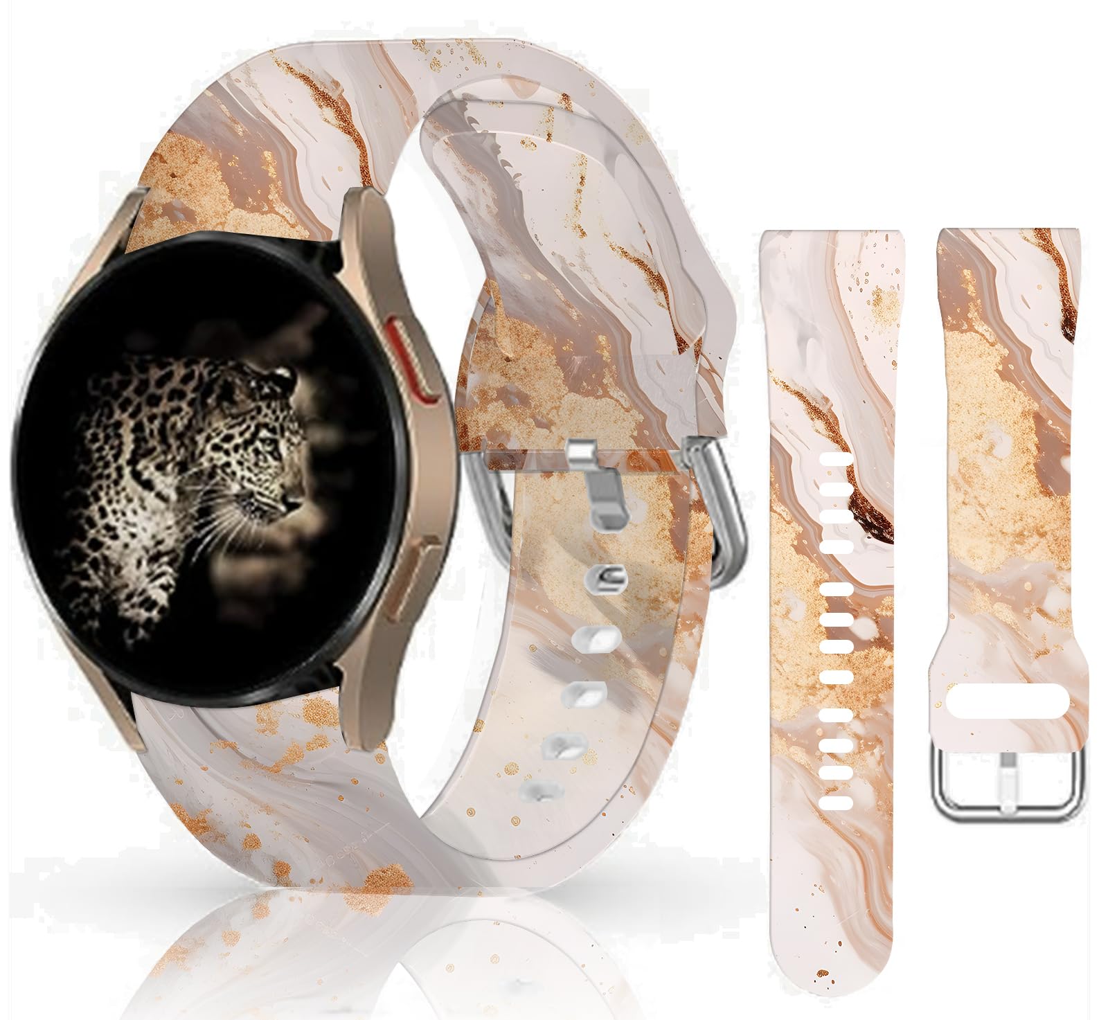 20mm Fashion Silicone Sport Bands Compatible for Galaxy Watch 6/Watch 5/Galaxy Watch 4 40mm 44mm/Classic 42mm 46mm/Watch 3 41mm, Active 2 Watch Bands,