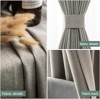 Vista 4 de Yoolax Motorized Electric Blackout Curtain Texture Thermal Insulated Drapes Compatible with Alexa and Google Home Remote Control Smart Curtain