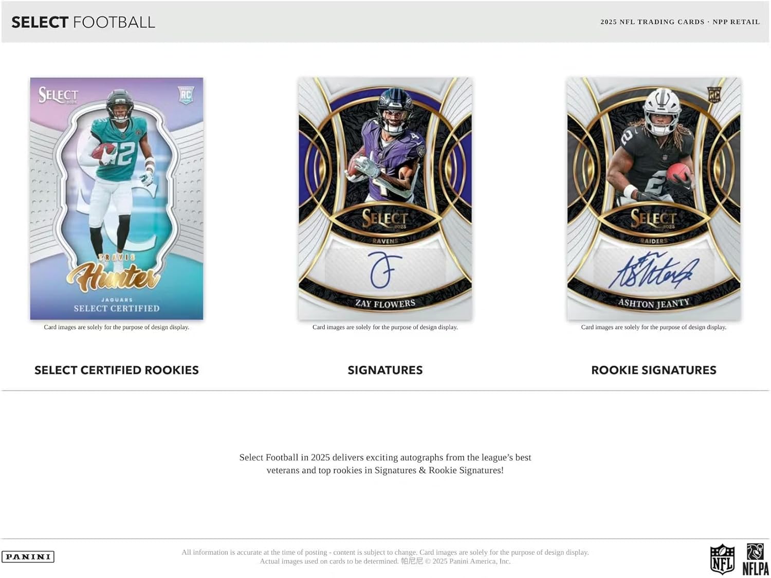 2025 Panini Select Football Blaster Box Trading Card Box (1 Silver Shock Parallel Per Box)(3 Red & Blue Prizm Shock Parallels Per Box)