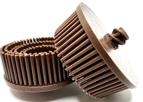 Miniatura 78 de Paquete de 10 discos de cerdas abrasivas de óxido de aluminio y cerámica con bloqueo de rollo de cambio rápido, compatible con soportes Roloc, 10