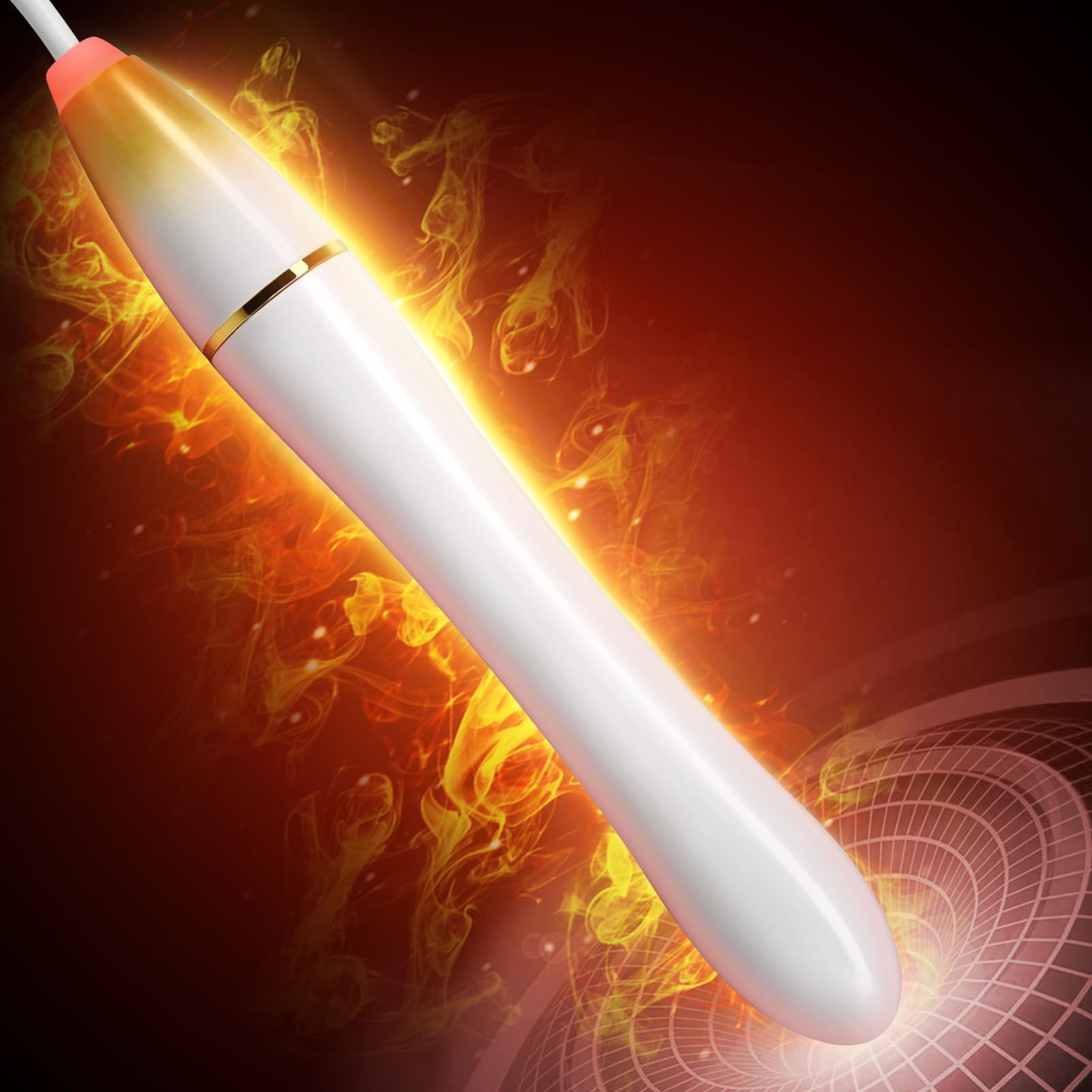 SXOVO Doppia Asta Riscaldante per Masturbatore Uomo Bastone Riscaldante per Vagina e Tunnel Anale Bastone Riscaldante USB a Temperatura Costante da 42°C Toys Sessuali per Uomini (Bianco)