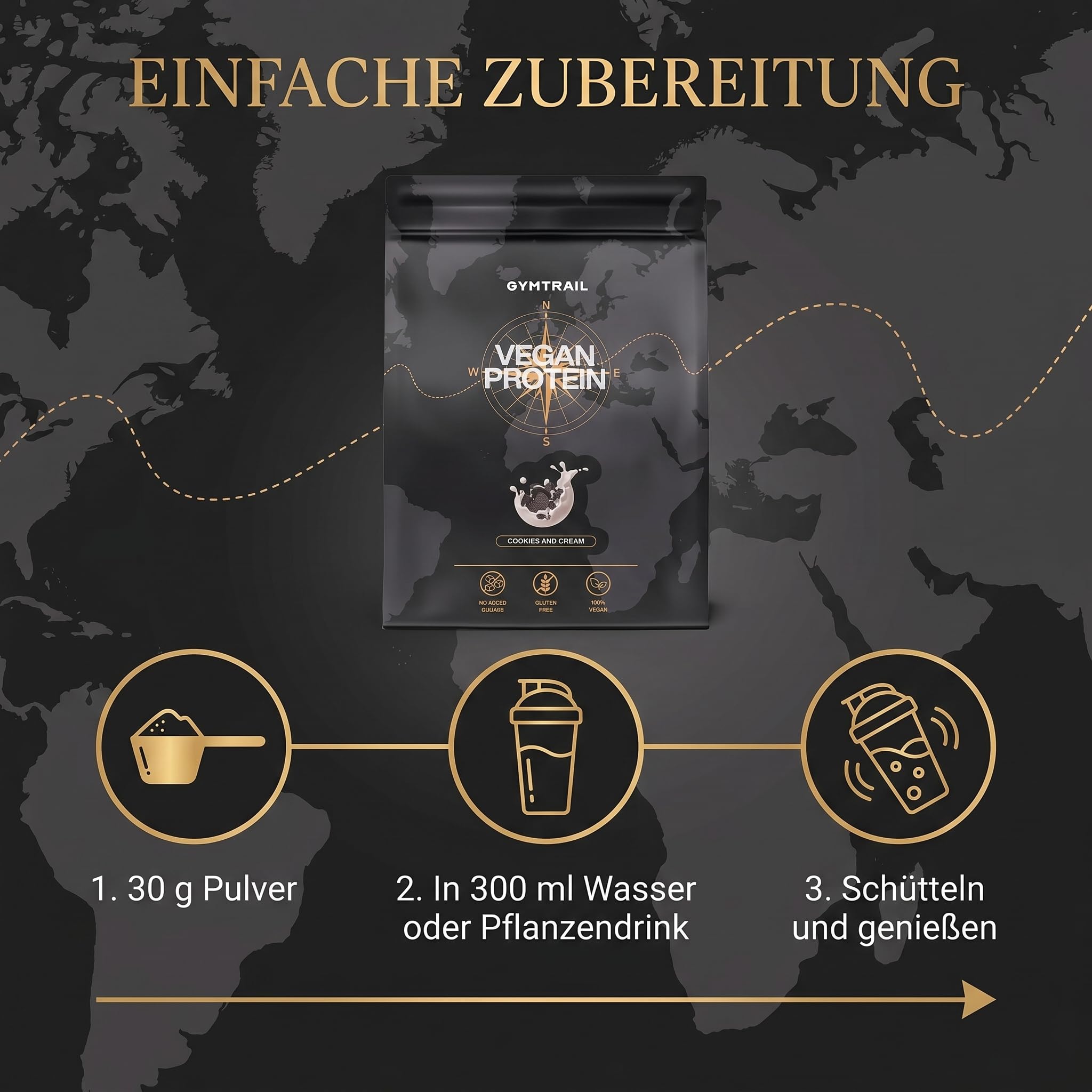Veganes Eiweißpulver aus Erbsenprotein | Pflanzliches Protein-Pulver mit essenziellen Aminosäuren | Ohne Soja und Süßungsmittel mit Birkenzucker