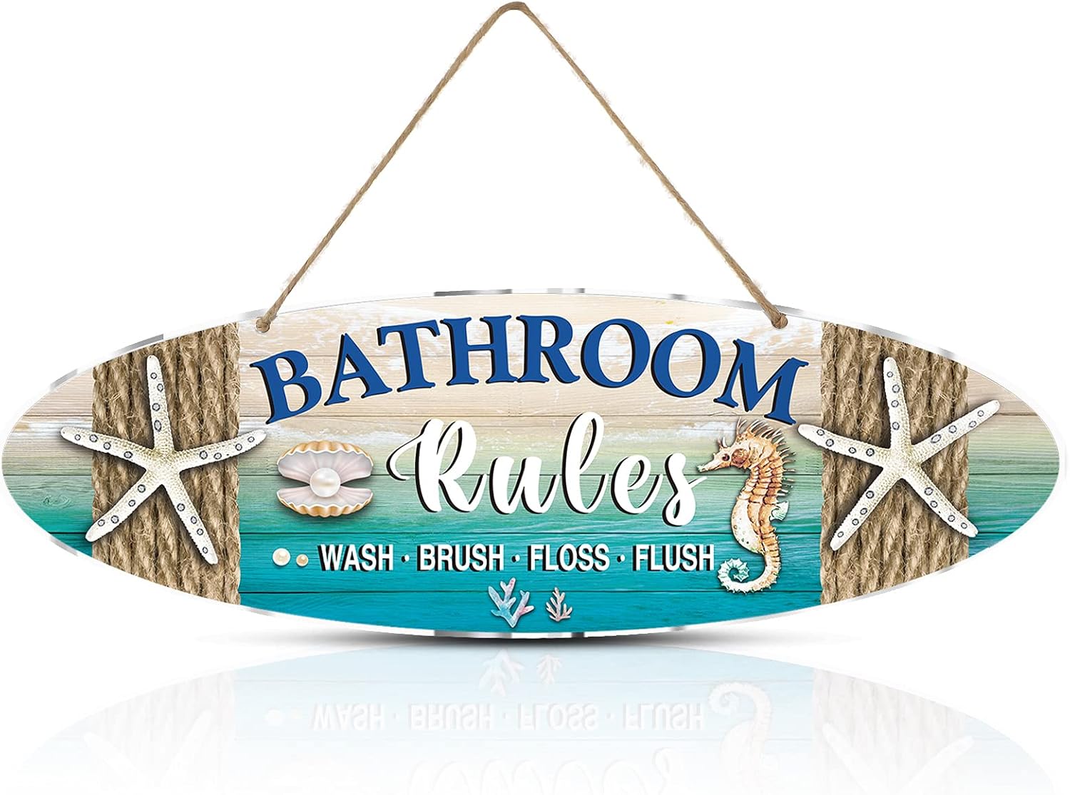 Hotop Beach Bathroom Decor Sign Bathroom Rules Signs Metal