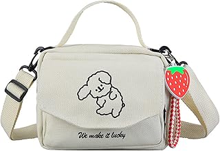 NCDUANSAN Kawaii backpack girl people Messenger bag mini small backpack cute Korean INS puppy pattern(WHITE)