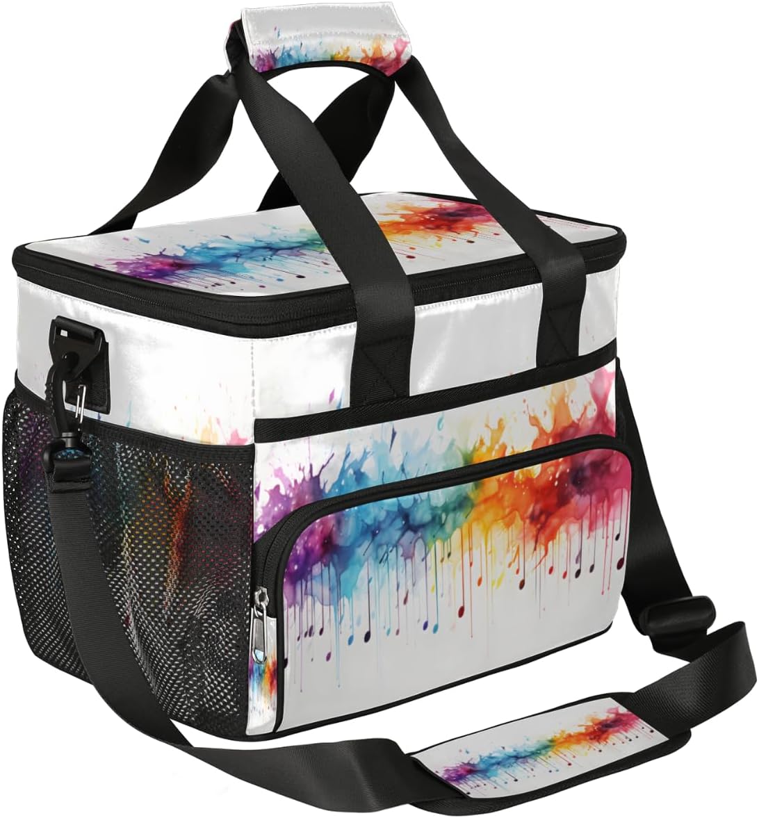 Painting Insulated Picnic Backpack Lunch Box for Women Men Picnic Basket Tote Lunch Bag Picnic Bag Portable Lunch Bags for Picnic, Beach, Work, Trip,Office, Camp Color Splash Texture