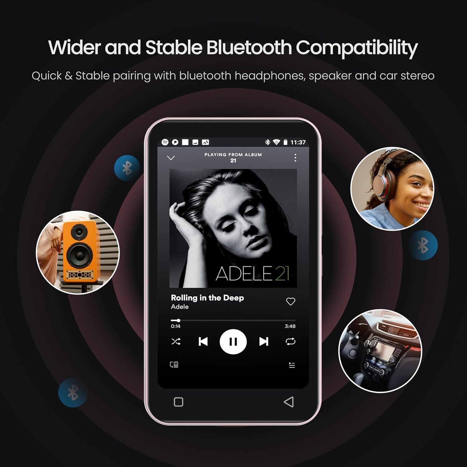 Timmkoo 80gb Kids mp3 Player Bluetooth