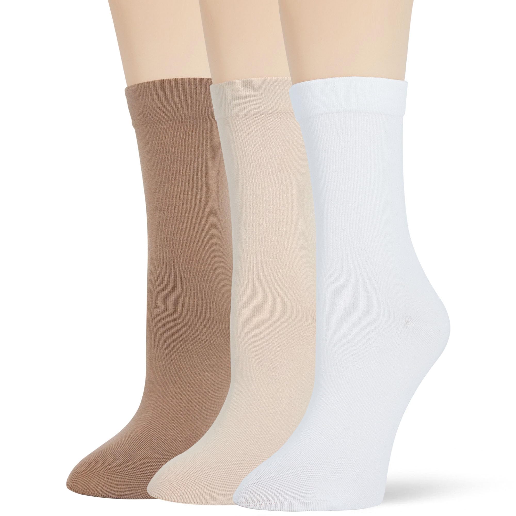 Thin Crew Socks for Women, Ladies Soft Cotton High Calf Boot Sock