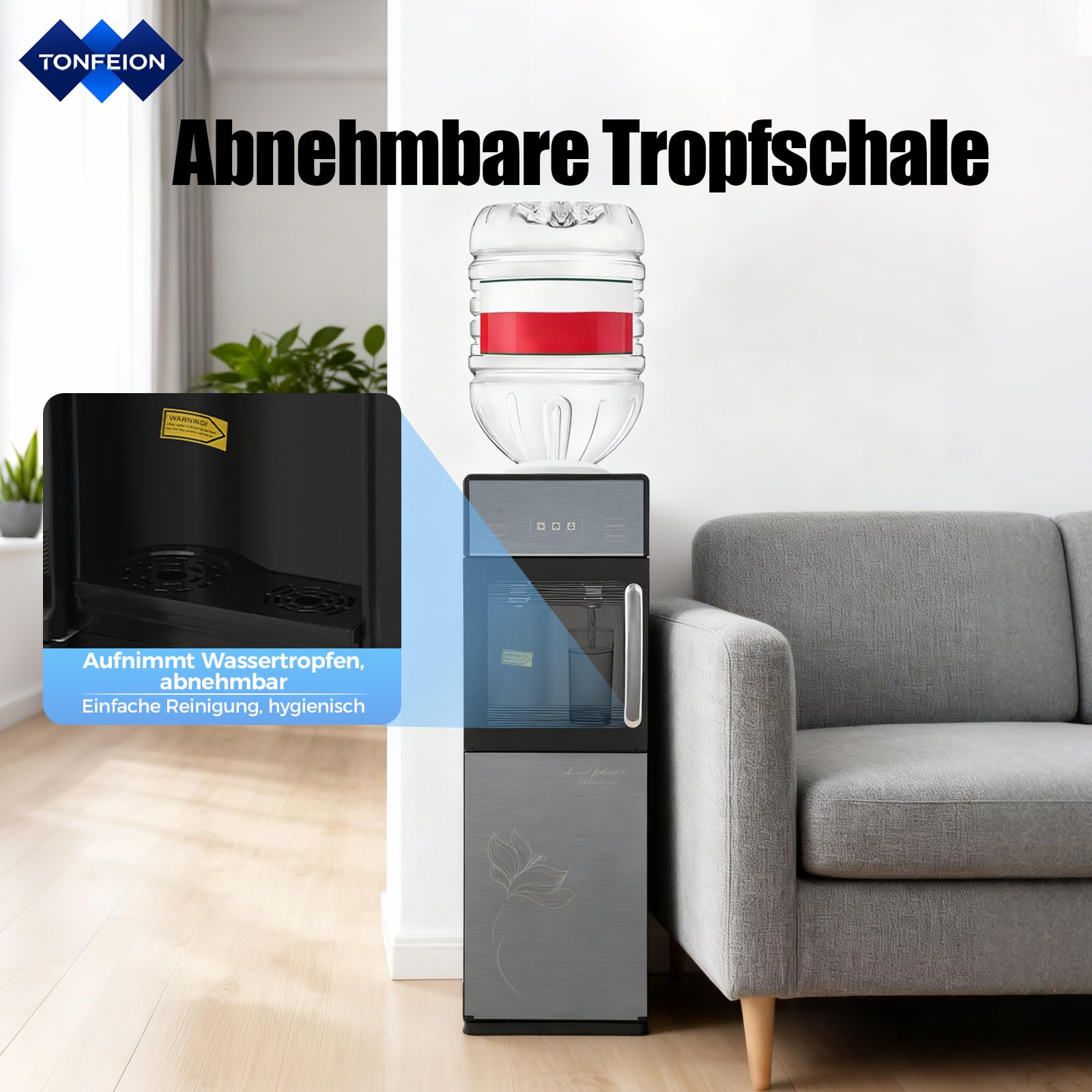 Distributore di acqua elettrico, erogatore di acqua a freddo, doppia funzione, distributore d'acqua con armadietto e indicatore LED, per secchio d'acqua da 19 l