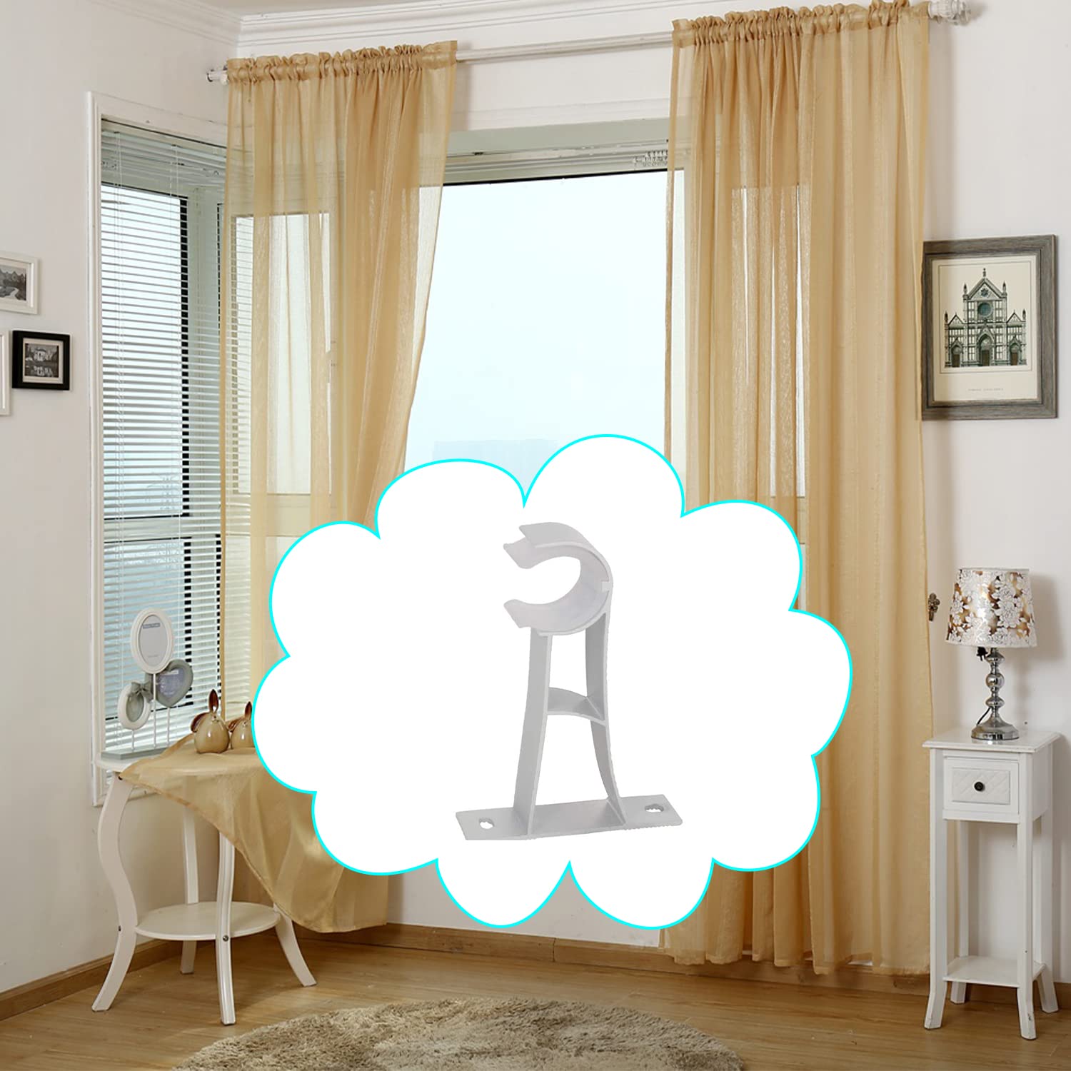 MroMax Soporte De Barra De Cortina De Aleación De Aluminio Soporte De Barra De Cortina Doble Soporte De Pared De Techo Para Barra De 1.102 In De Diámetro Rojo 1 Unids