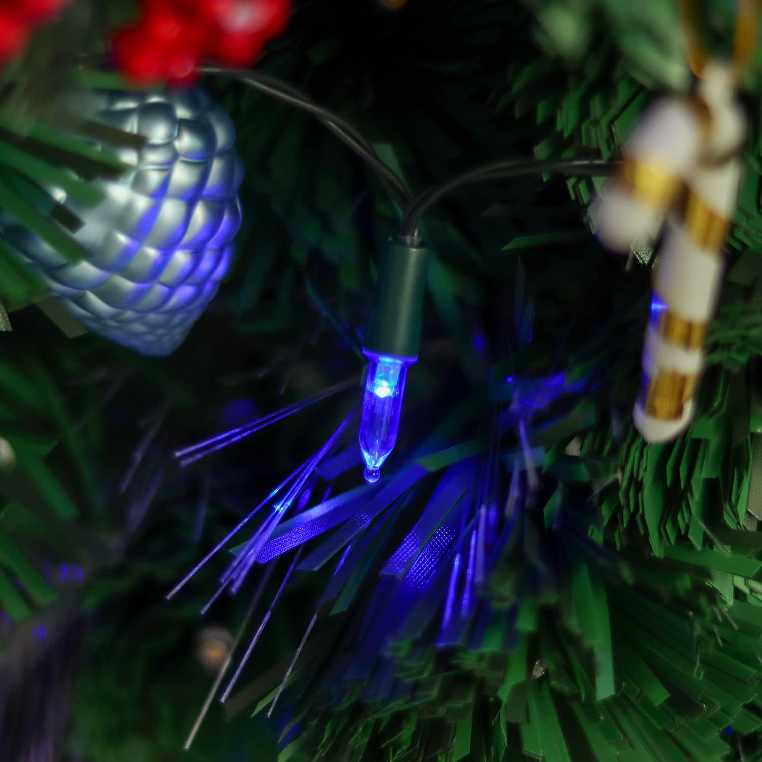 Joliyoou Blue Christmas String Lights, 50 LED Battery Operated 16 Ft Christmas Mini String Lights with 8 Lighting Modes, Indoor Outdoor LED Battery Christmas Fairy String Lights with Timer, 2 Pack