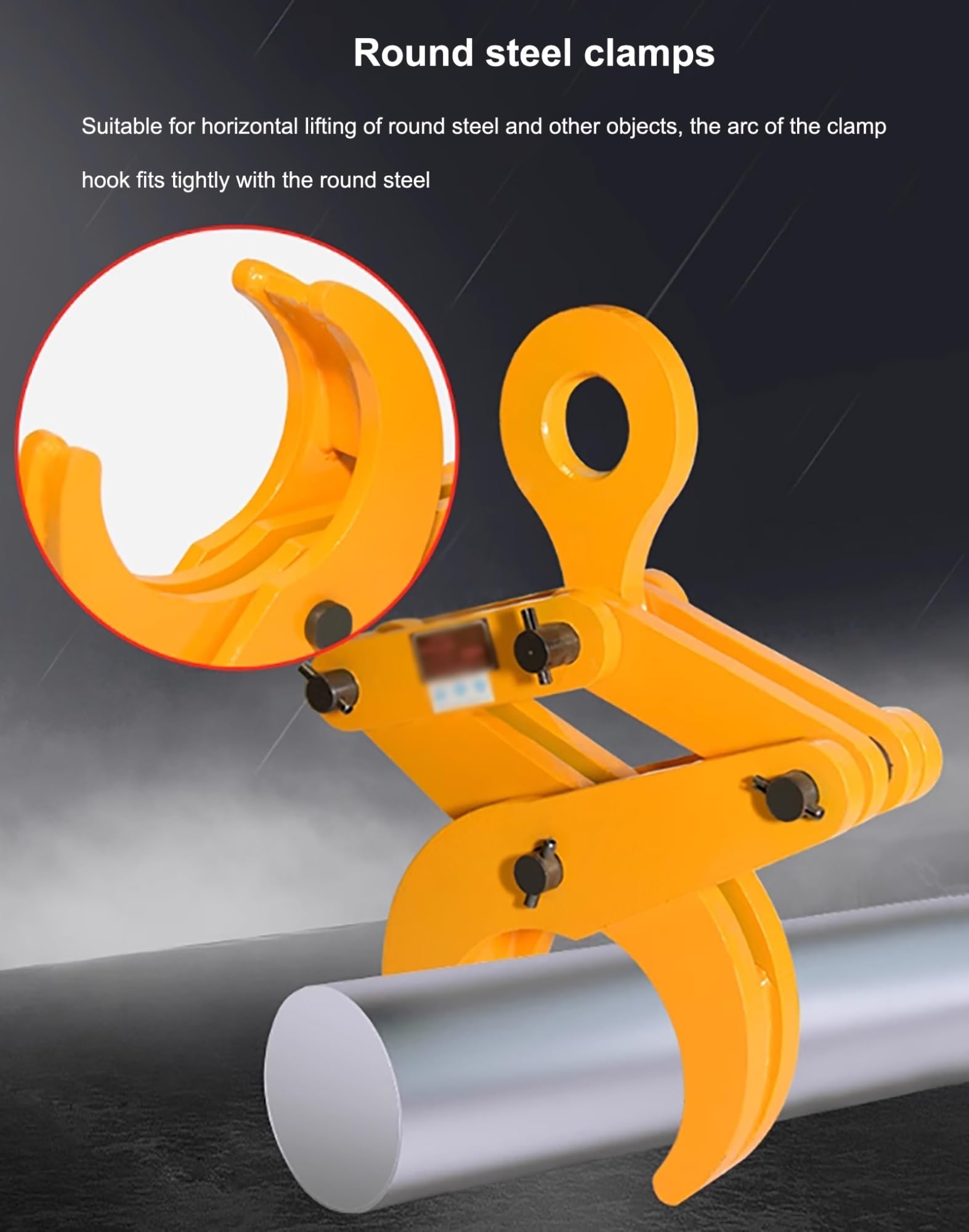 Abrazadera redonda de elevación de tubos de acero con anillo, herramienta separadora horizontal resistente para un manejo seguro y eficiente de tuberías
