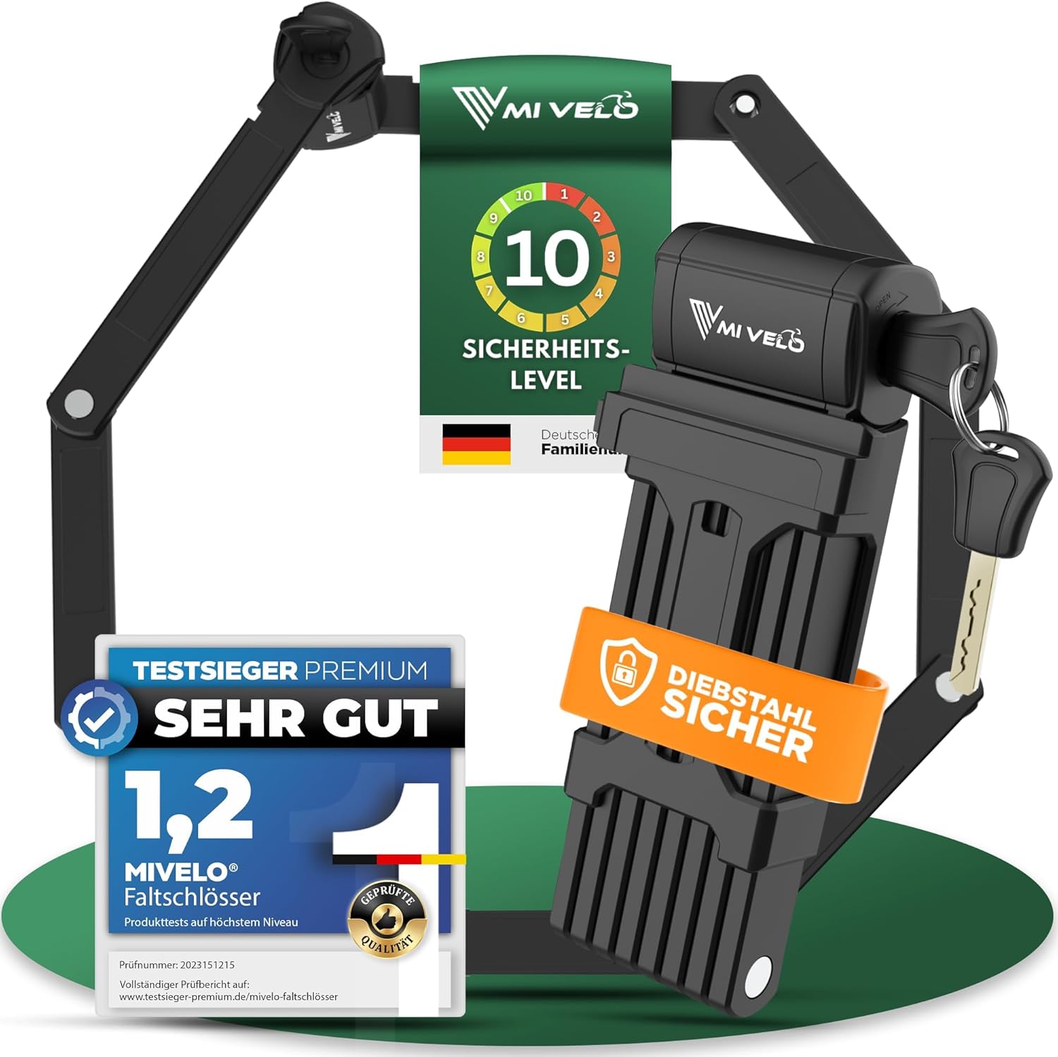 Cadenas Pliant BURG-WÄCHTER 90cm - Anti-perçage, Avec Support, Pour Vélo, E-bike, E-scooter