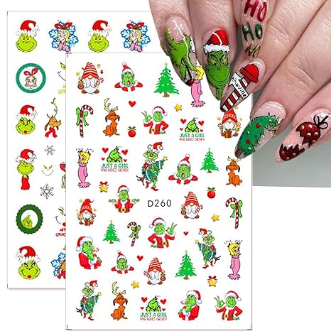 ✨  New Year's Eve Nail Art  ✨  12 Sheets Christmas Nail Stickers  -  Perfect for Festive Manicures! 