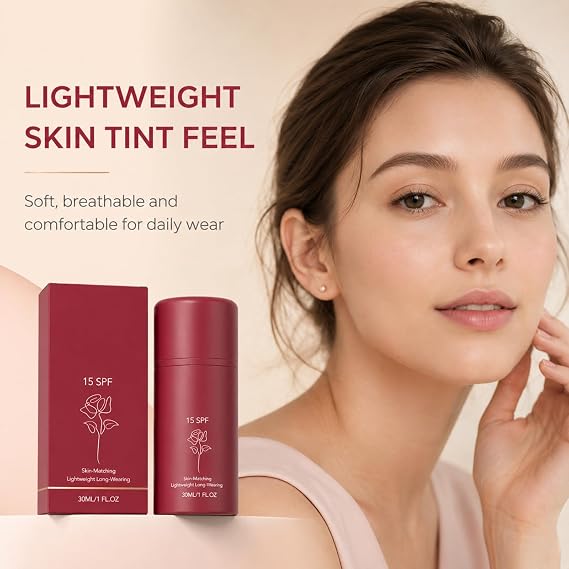 Colour Changing Foundation, Concealer, Skin Tint, Korean Makeup - SPF15 Self Adjusting Liquid Foundation with Natural Finish, Lightweight Make Up for Daily Face Coverage