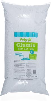 Fairfield Poly-Fil Bean Bag Filler, 2.5 Pound Refill Bag Fills 2 Cubic feet