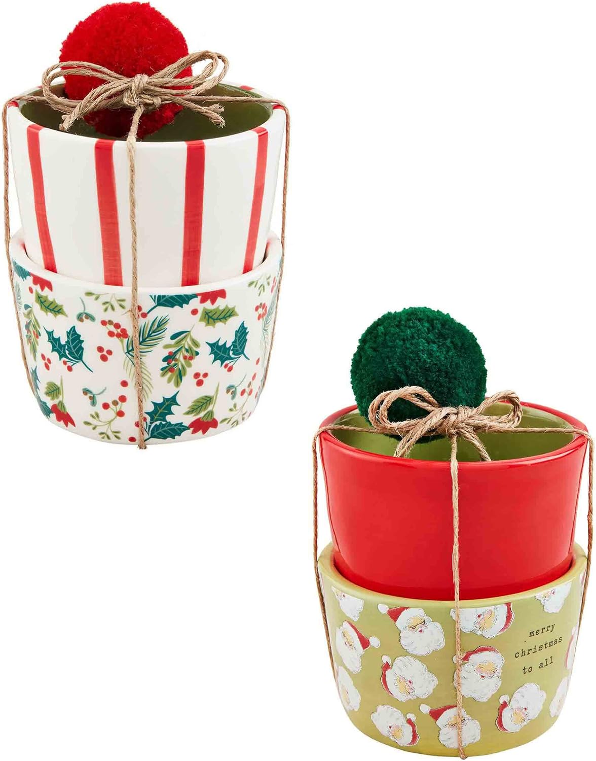 Mud Pie Christmas Tidbit Set, Poinsettia; 2" x 3" dia