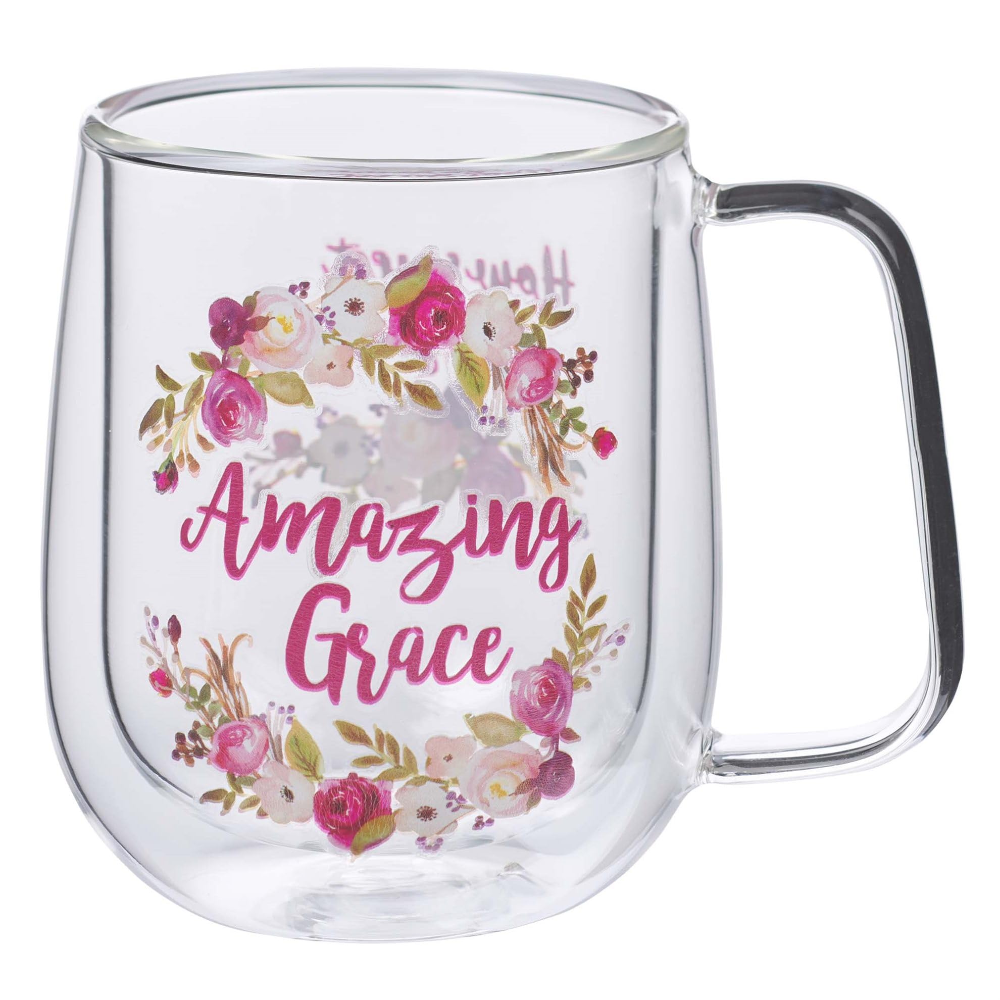 Tasse à café isotherme en verre transparent 300 ml avec chant d'hymne