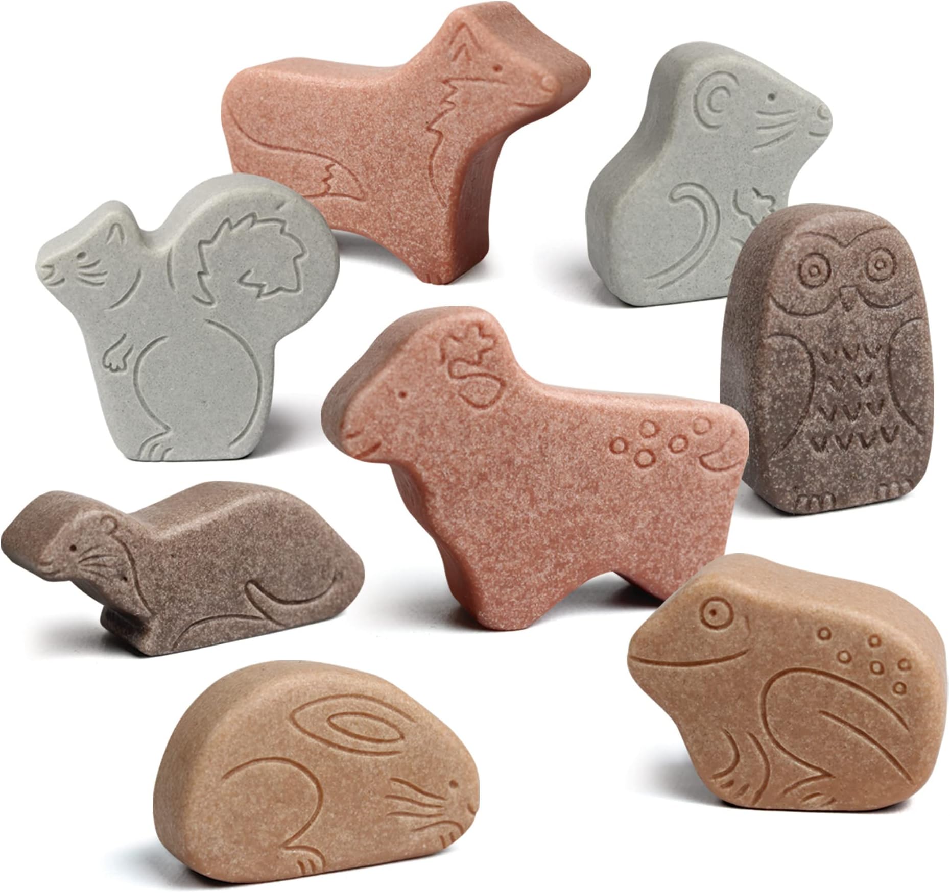 Yellow Door Little Lands โ Woodland, Set of 8 Stone Figures