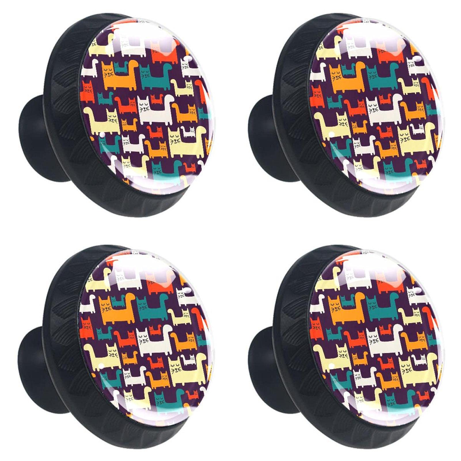 Boutons de tiroir en cristal coloré 30 mm pour armoire et placard | Lot de 4
