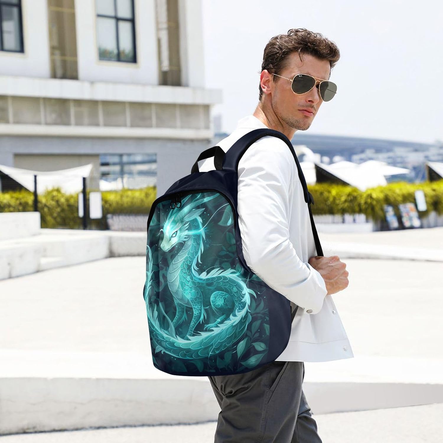 Casual Travel Backpack Shoulder Bag Dragon Kids Backpack School with Prints Laptop Backpack Lightweight with Adjustable Shoulder Straps