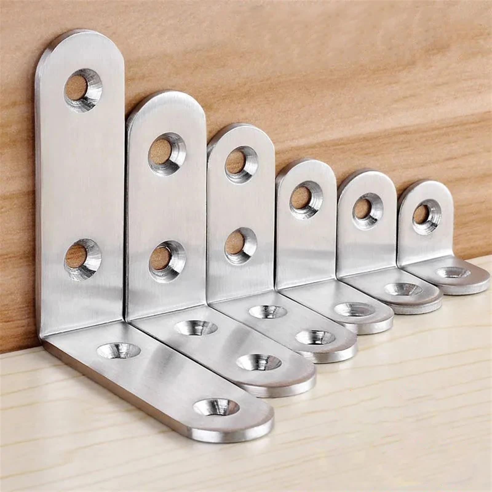 Staffa d'angolo in Acciaio Inox， Staffe di Collegamento ad Angolo retto for mobili, staffe di Fissaggio for Angoli, staffe di Supporto for mensole con Vite(20Pcs16x40mm)