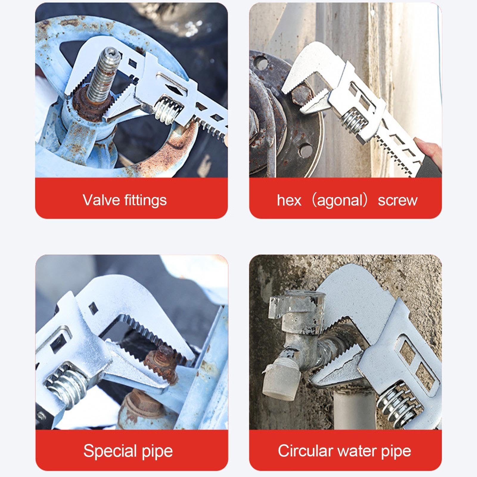 Llave F ajustable, llave de boca ancha, herramienta de acero al carbono, llave inglesa de bolsillo, alicates de fontanería, llave de apertura ajustable, herramientas de ángulo multiusos, herramienta