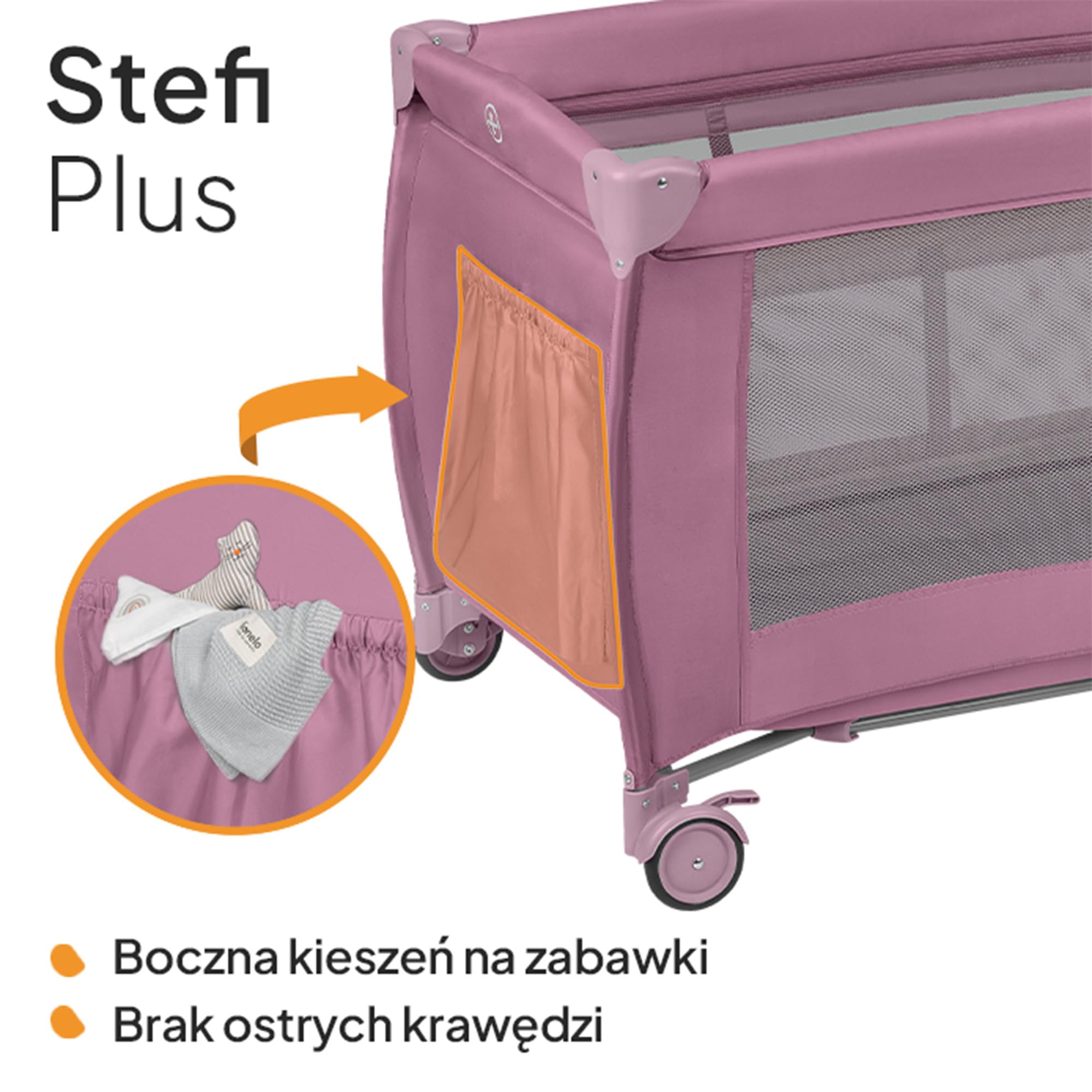 LIONELO Stefi Plus łóżeczko turystyczne 2 w 1 do 15 kg, łóżko dziecięce z materacem, boczne wejście z zamkiem błyskawicznym, wysokiej jakości materac piankowy, szybkie składanie