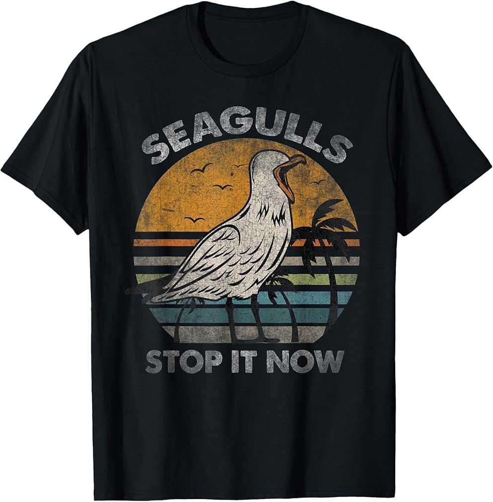 Seagulls Birds Lover Stop It Now Vintage Tee T-Shirt