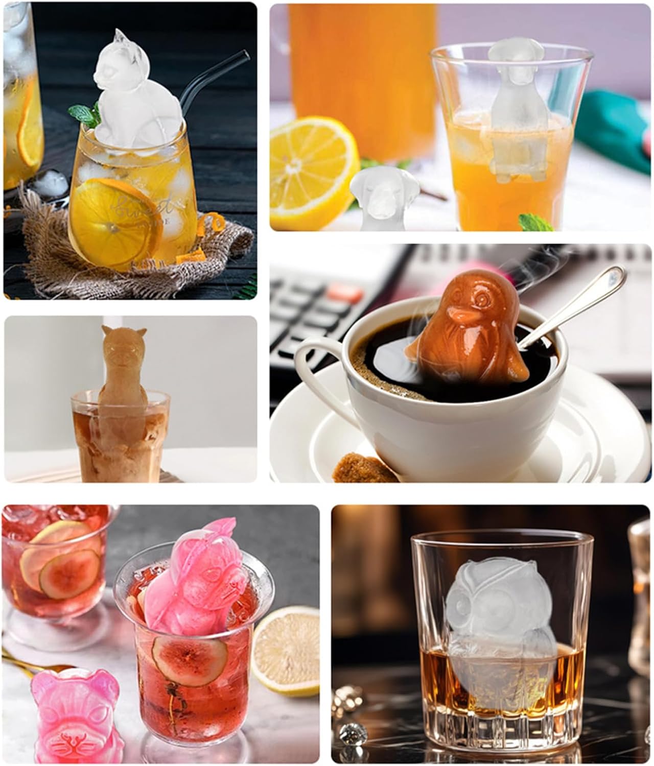 iiniim 3D Cat Ice Cube Mold, Ice Cube Tray with Funnel with Funnel for Brandy, Gifts for Men, Silicone Fun Shapes Cat One Size image 4