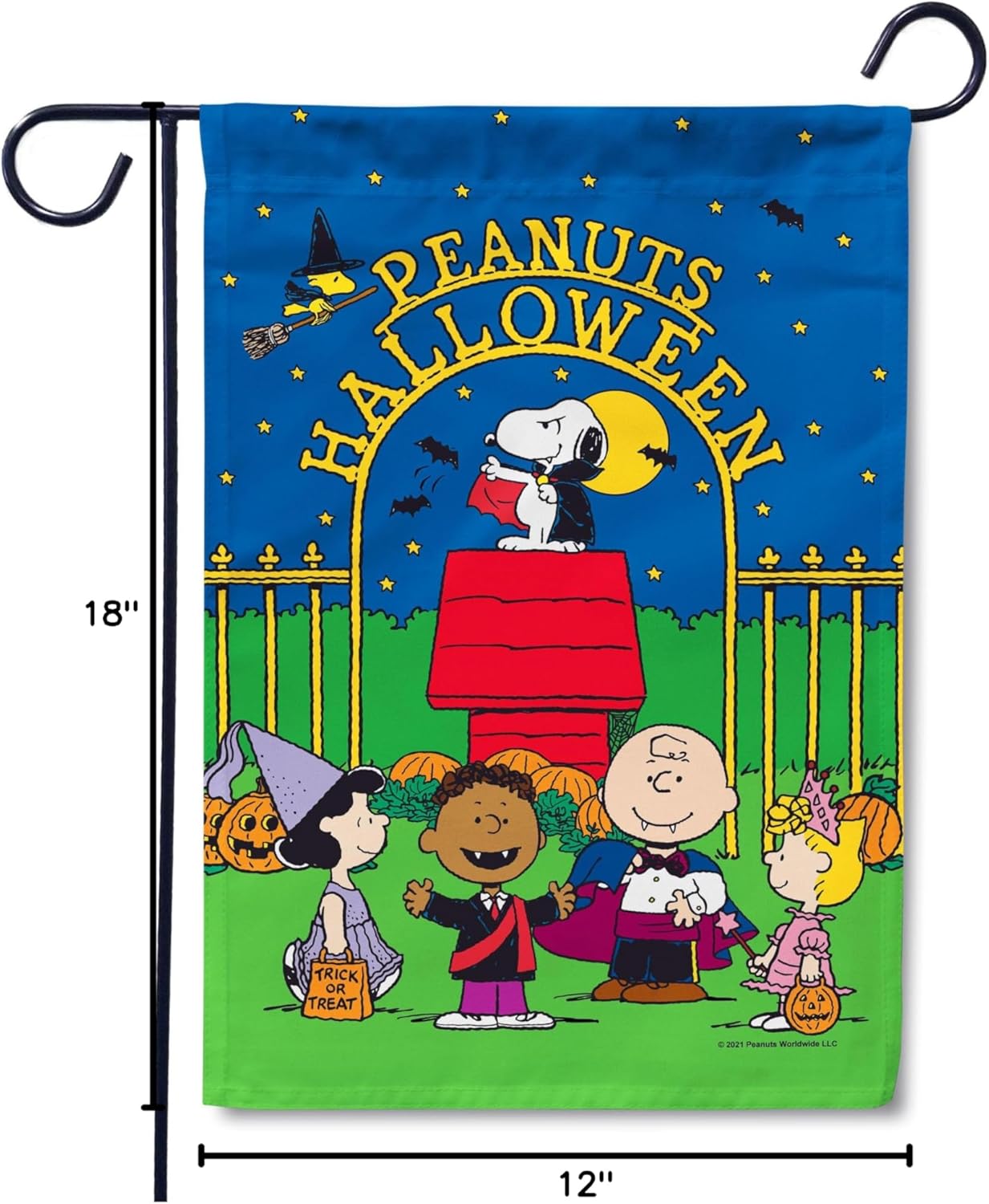 Flagology, PEANUTS Halloween – Garden Flag 12" x 18", Officially Licensed PEANUTS®, Halloween