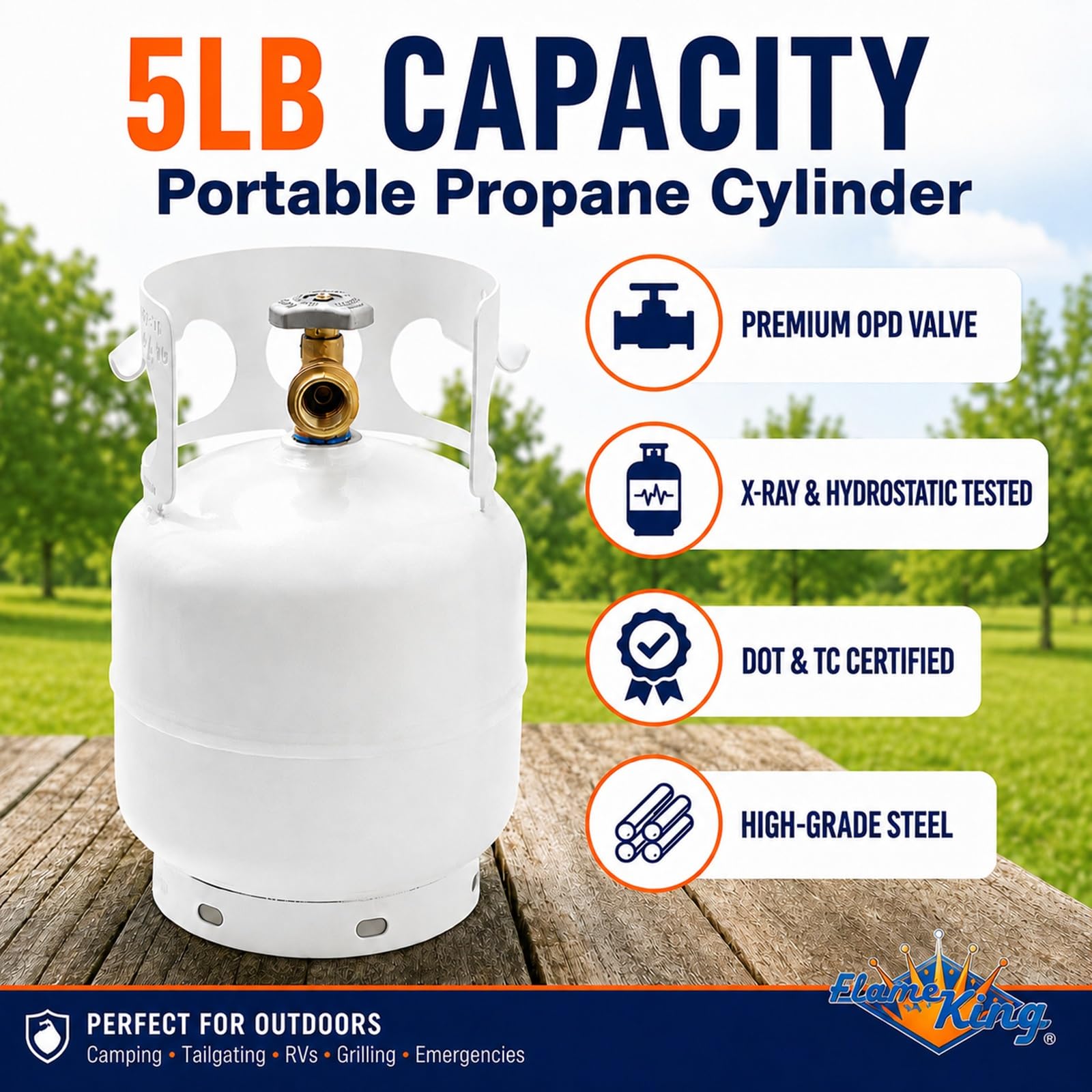 Flame King 5LB Propane Tank - Empty Cylinder -4 Flame King 5LB Propane Tank - Empty Cylinder -4