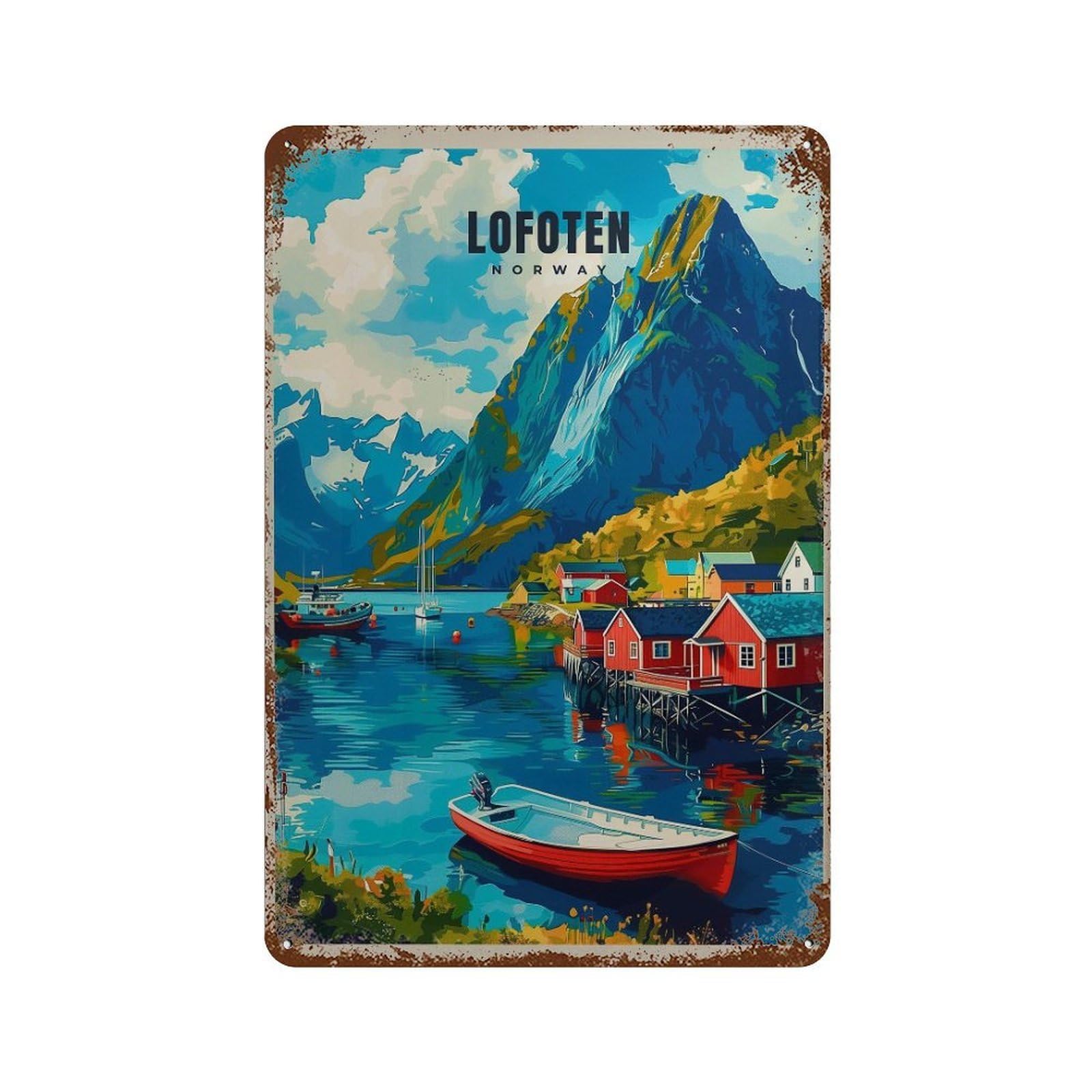 xiaoxiaoshen Lofoten Norway Travel Scandinavian (2) Wall Decor Art Metal Tin Poster Modern Home Decor Art Home Bar Shop Decorations Vintage Sign 30x20cm