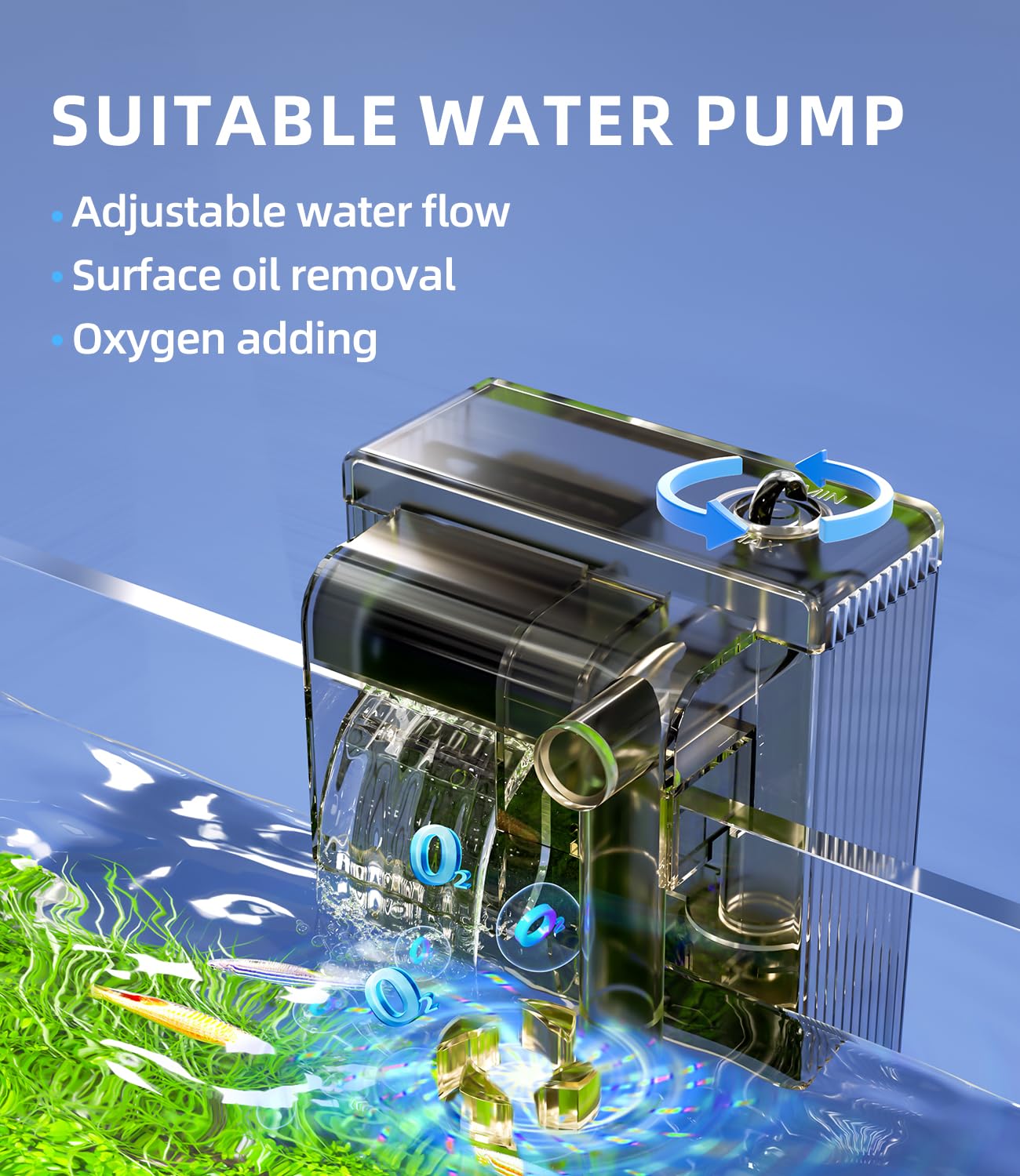 Kit acquario acquario 5 galloni con filtro, luce LED con timer, sifone aspirapolvere, coperchio, vetro autopulente senza montatura Betta Tank