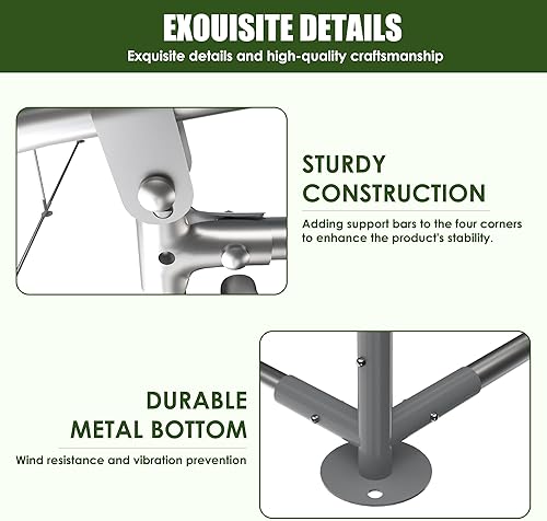 Miniatura 11 de Gallinero grande de metal para patio, gallinero de 20 x 10 x 6.56 pies con cubierta para galinas, jaula de pollo resistente, puerta con cerradura