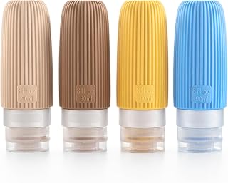 Beauté Secrets Reusable Travel Bottles Set (4 x 90ml) – Leakproof Silicone Squeezable Containers for Shampoo, Lotion & Toi... Price In India