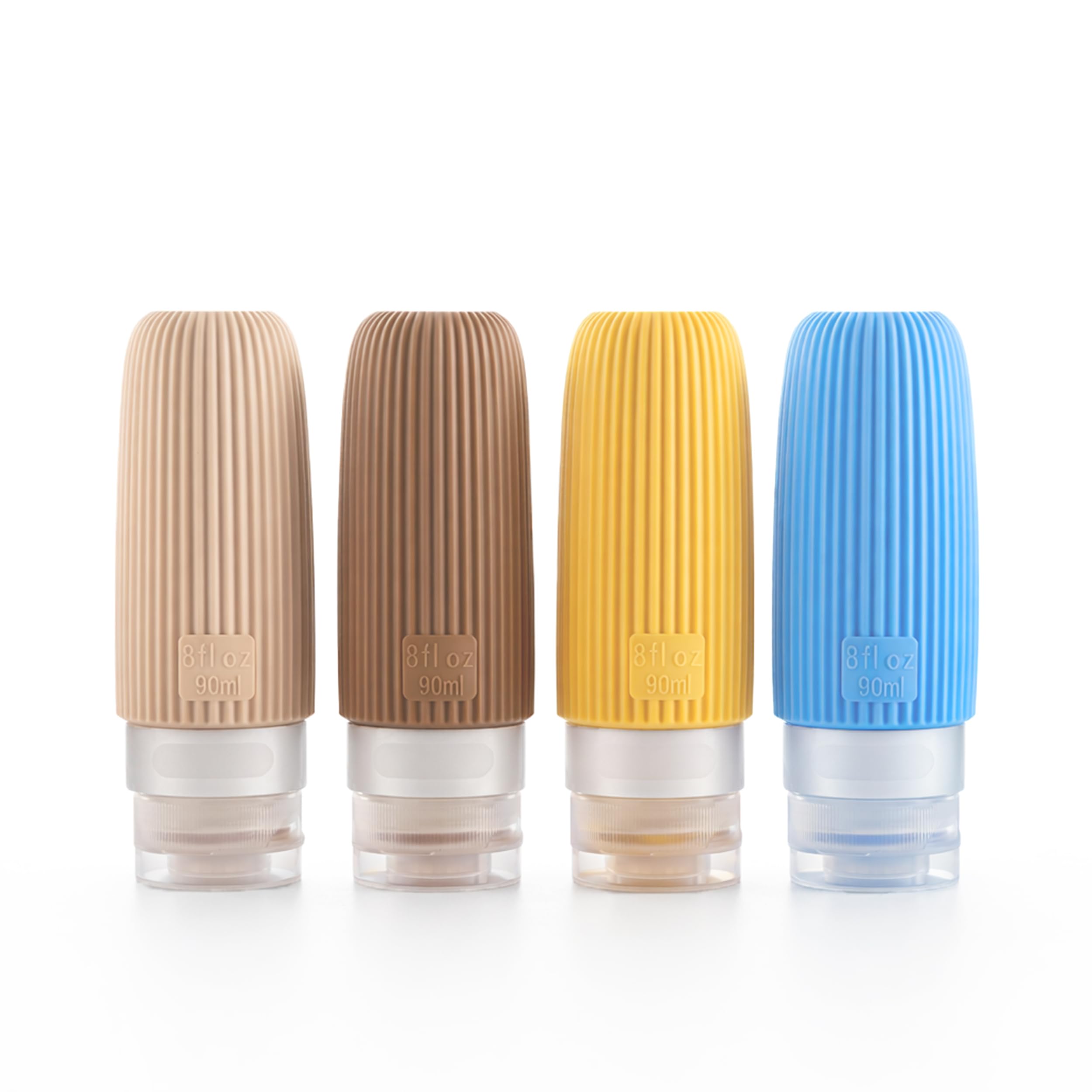 Beauté Secrets Reusable Travel Bottles Set (4 x 90ml) – Leakproof Silicone Squeezable Containers for Shampoo, Lotion & Toiletries | Refillable, TSA Approved, Multicolor (Essentials | HR10)-picture-13