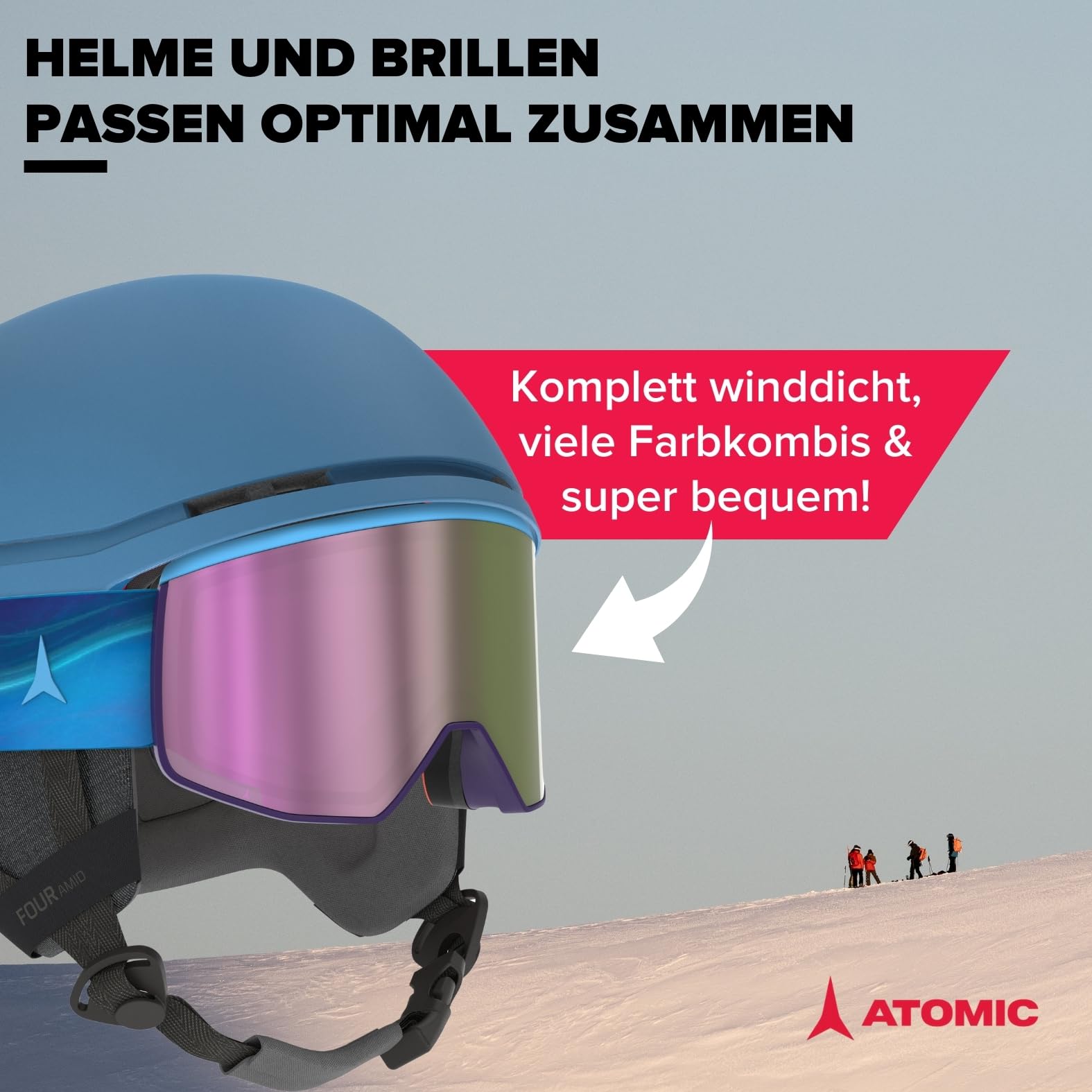 ATOMIC AMID Skihelm Blau - Mit 360° Fit System & Belüftung Größe M