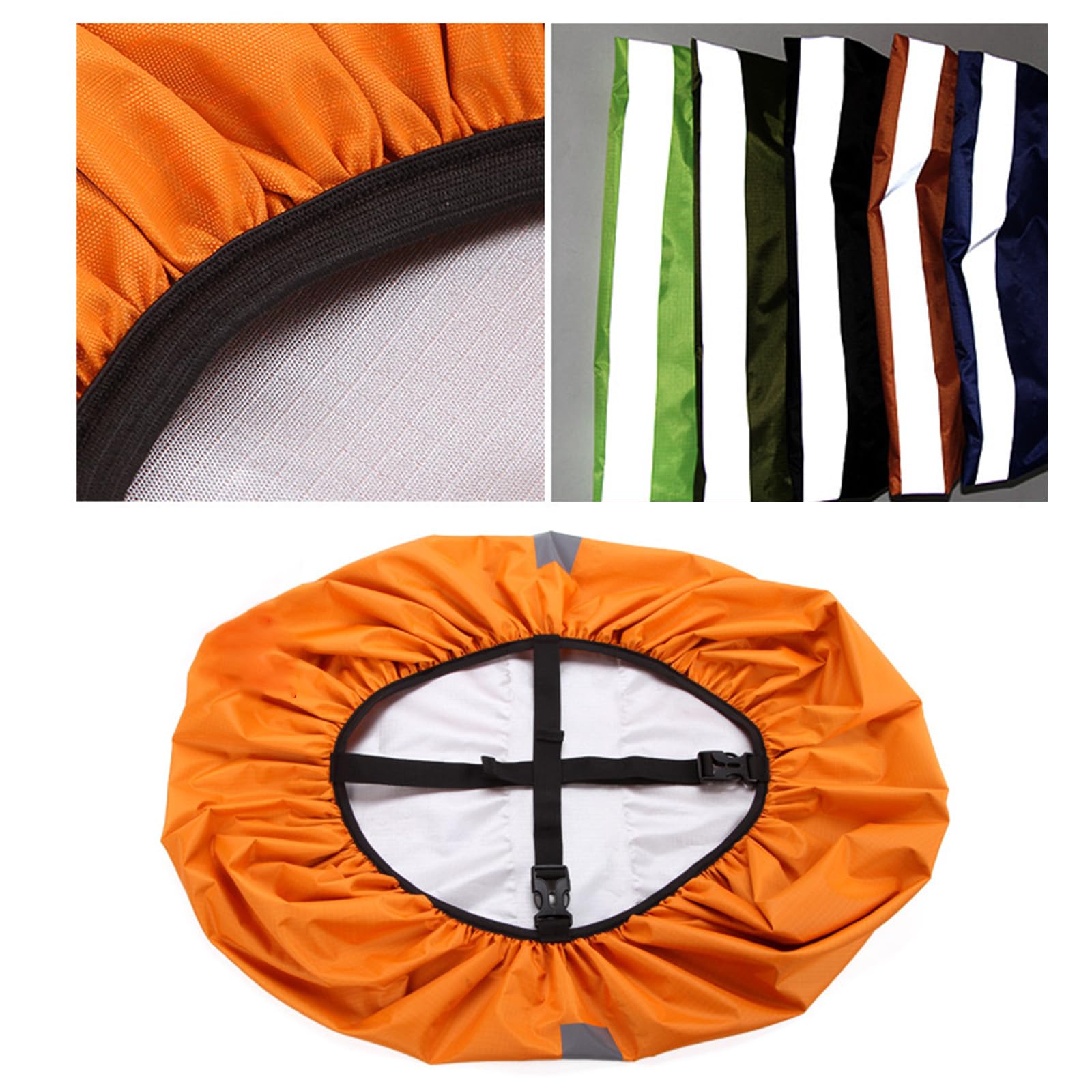 Mochila con tiras reflectantes para senderismo al aire libre, protector de bolsa de escalada