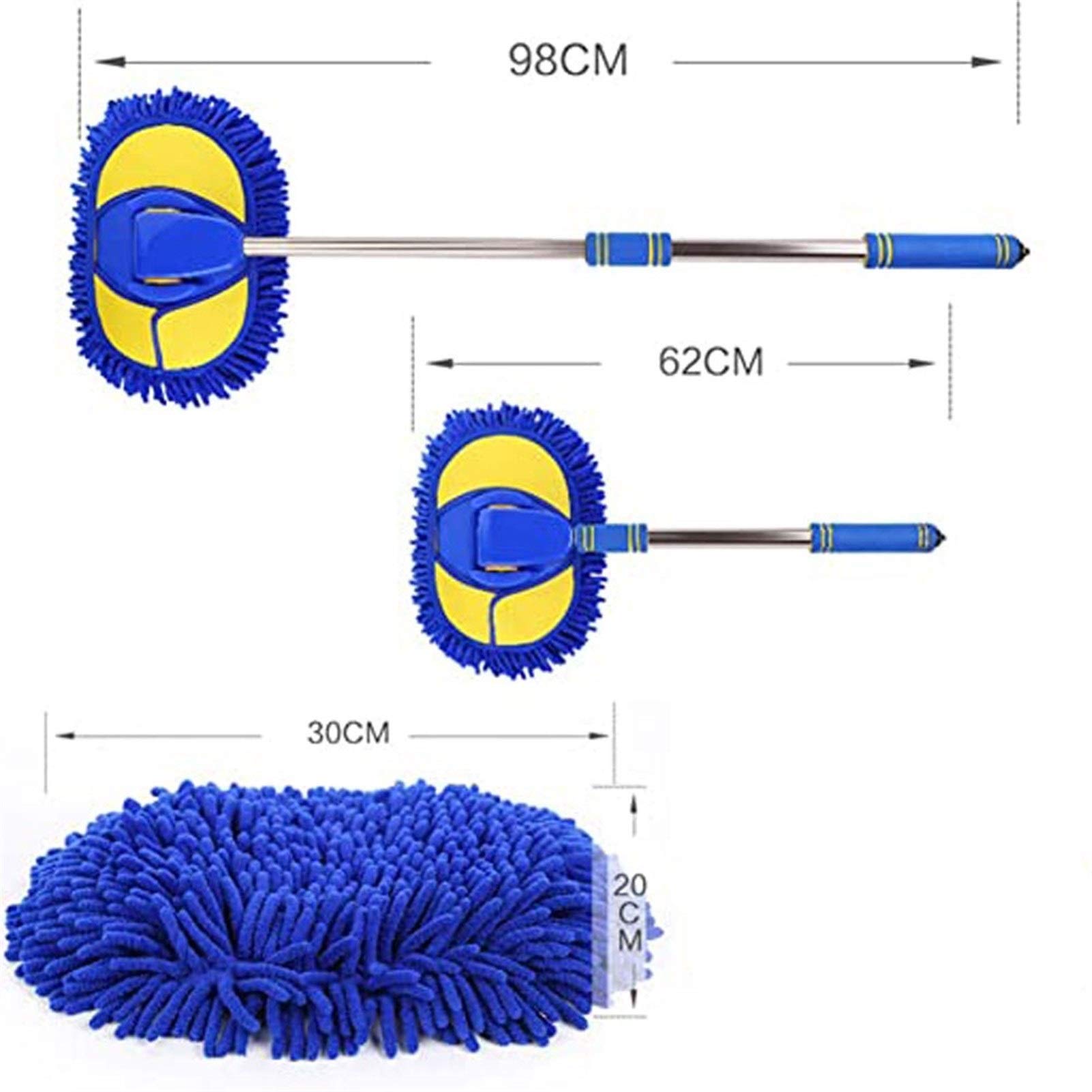 PENGQ Car Wash Mop, Auto di rimozione Polvere, Autolavaggio Forniture Pennello, con la Maniglia a Scomparsa, Che Non lasci residui e AntiGraffio Spazzola di Pulizia for Pulizia