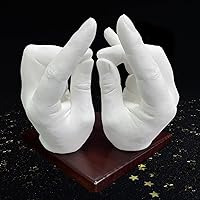 Vista 7 de Kit de fundición de mano para parejas Kit de molde de mano de recuerdo para parejas para actividades navideñas, con base y soporte de tarjetas