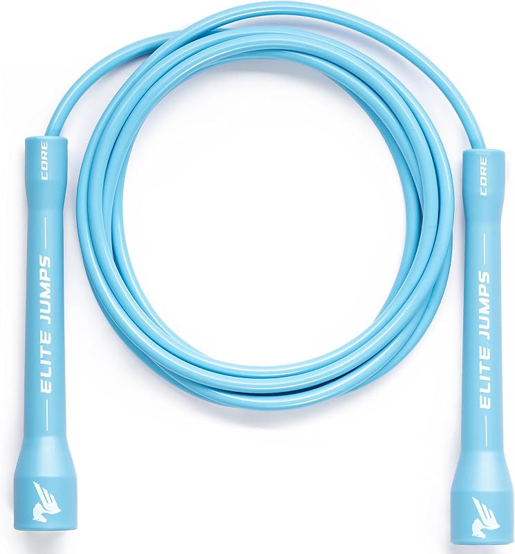 Elite Jumps Core 5mm, PVC Adjustable Skipping Rope | Durable 5mm PVC speed rope. Unbreakable handles. For fitness, boxing and kids. Adjustable, all ages.