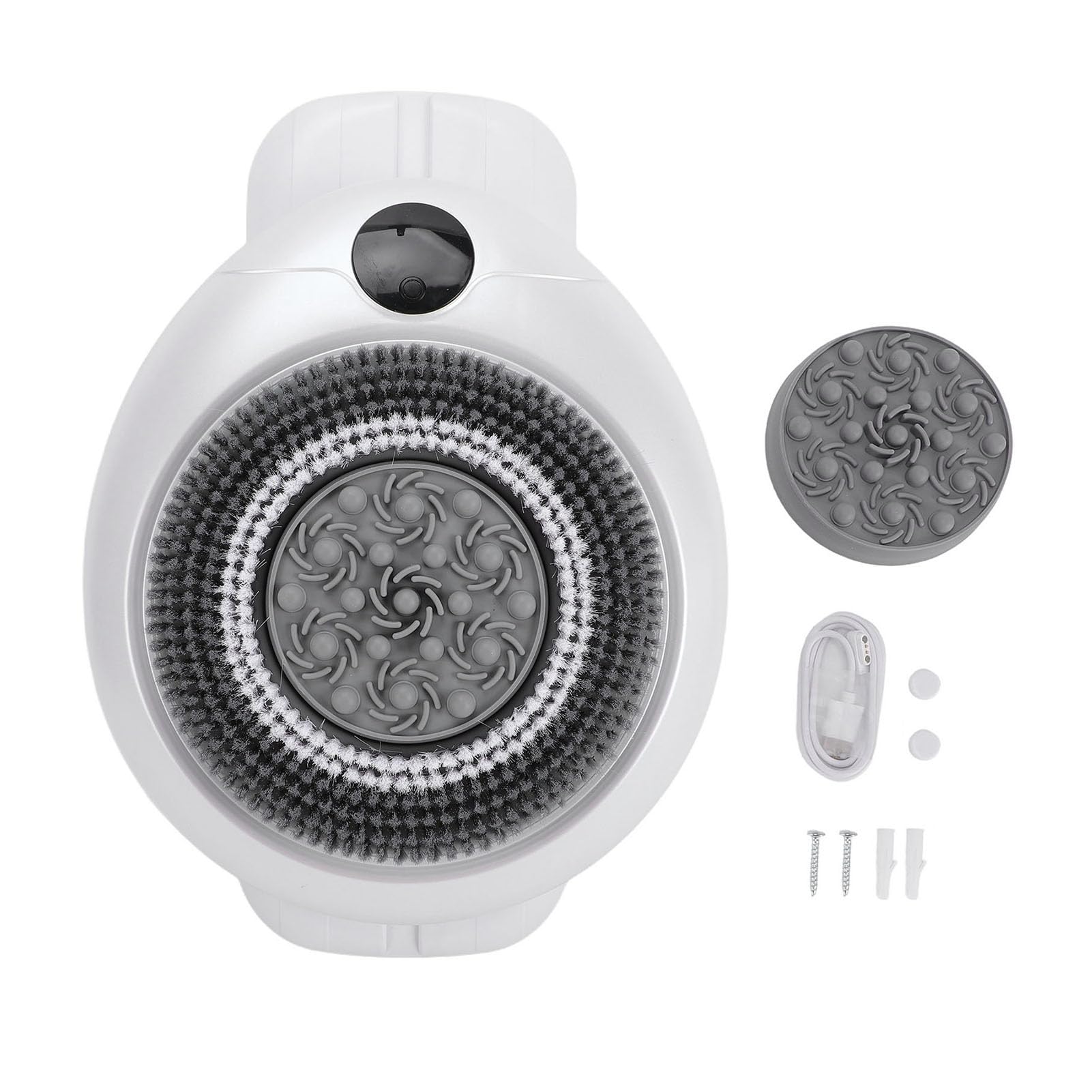 SIXRUN Cepillo Eléctrico de Limpieza de Espalda para Ducha para Limpieza Profunda, Fregador de Espalda Automático Montado en la Pared para Uso Doméstico, 2000 MAh, Incluye Cepillo de Silicona de