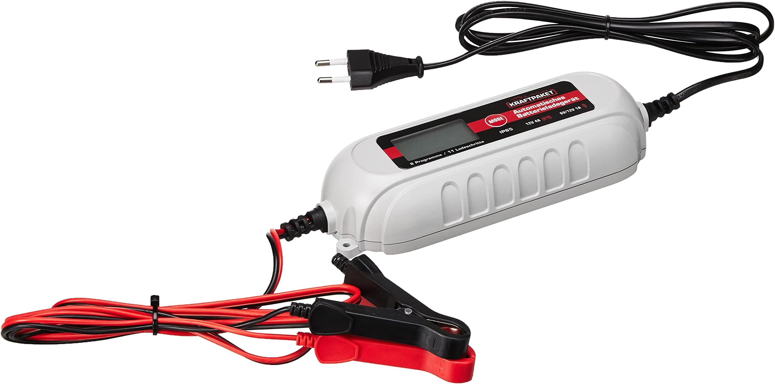 Dinosaur Power Pack 6 V/12 V/4 A Battery Charger with Tester. IP65 for Vehicle Car Motorrard Quad ATV Boat
