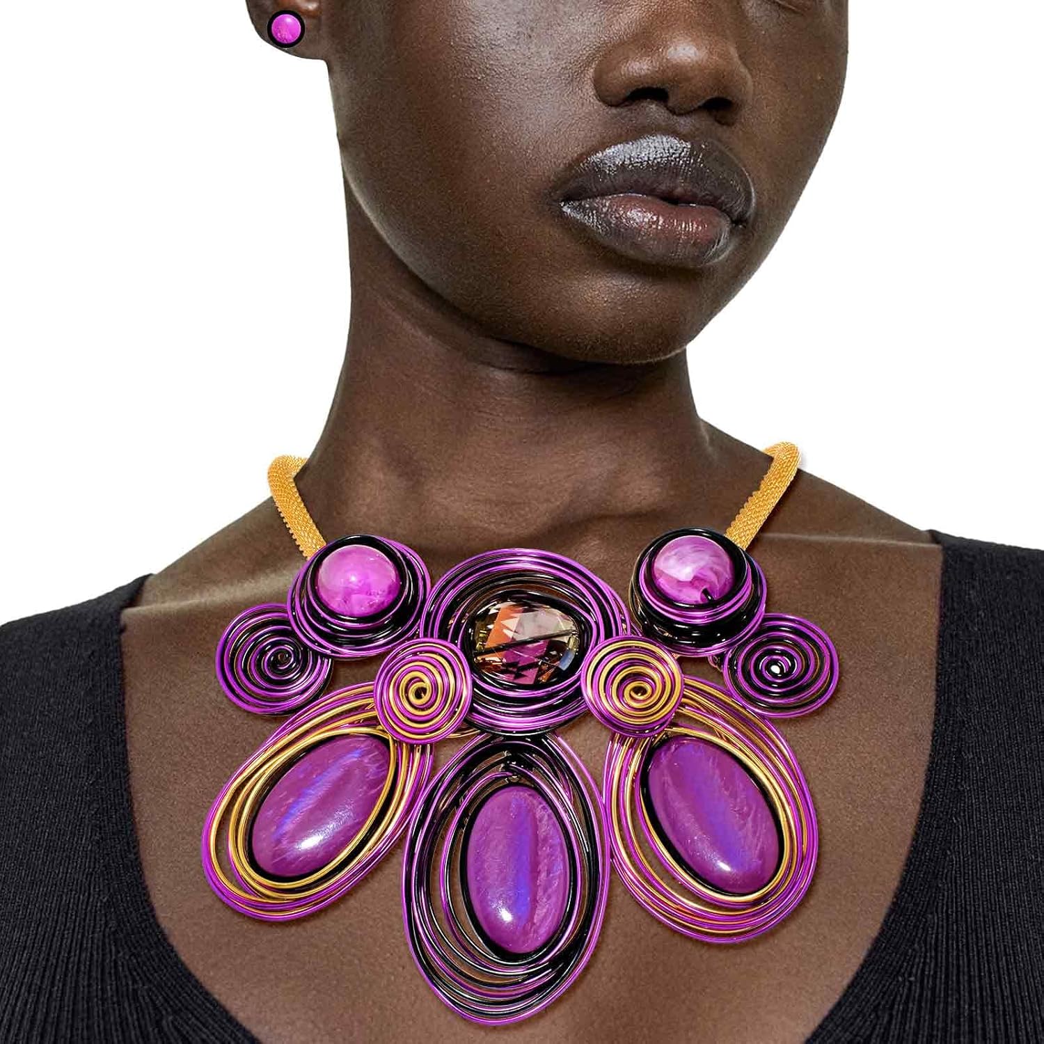 Barode Statement Choker Necklaces Earrings Gold Jamaica Ubuy