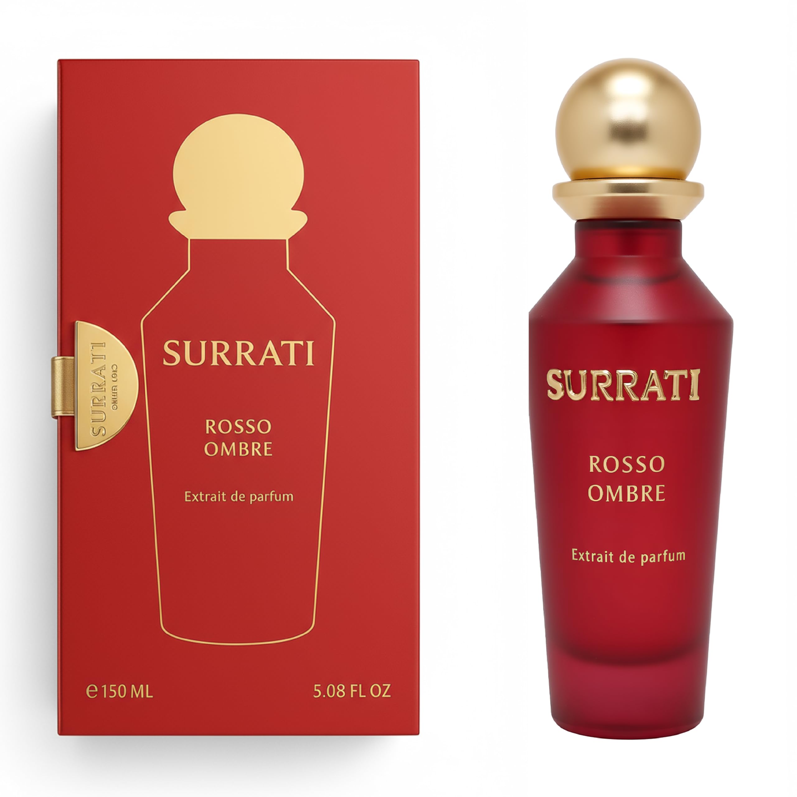 Surrati Rosso Ombre Extrait de Parfum | Amber Floral Long Lasting Fragrance | Unisex Luxury Pure Perfume Spray | 150ml