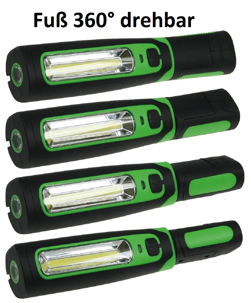 Lampa prętowa LED z akumulatorowym uchwytem magnetycznym, 3 W, 360 lumenów, IP44, do zastosowania mobilnego, na kemping, do warsztatu, piwnicy, na zewnątrz