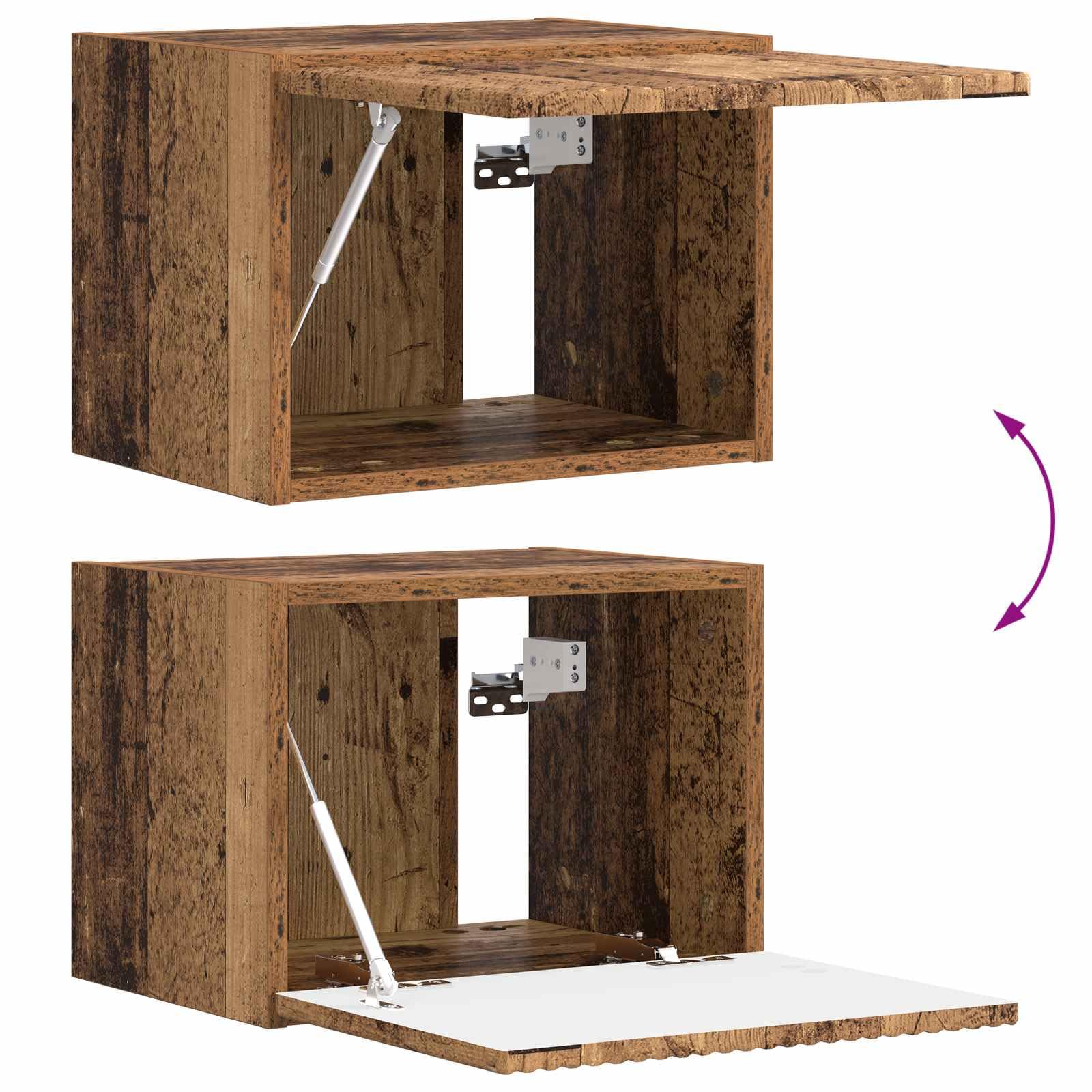vidaXL Meuble TV 5 pcs Bois Ancien, Meuble TV Moderne, à Fixer au Mur, Gain de Place, Rangement Salon, Console multimédia, déco pour chez soi