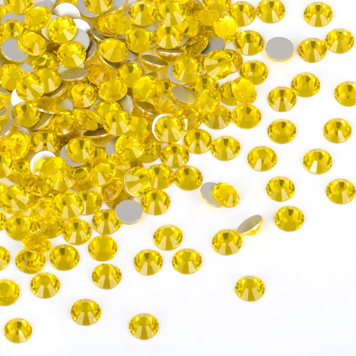 5000 Pieces 6 Mixed Sizes Glue Fix on Glass Rhinestones Round Crystal Gems Flatback for DIY Jewelry Making with one Picking Pen (6-Sizes 5000PCS, Lt. Rose)