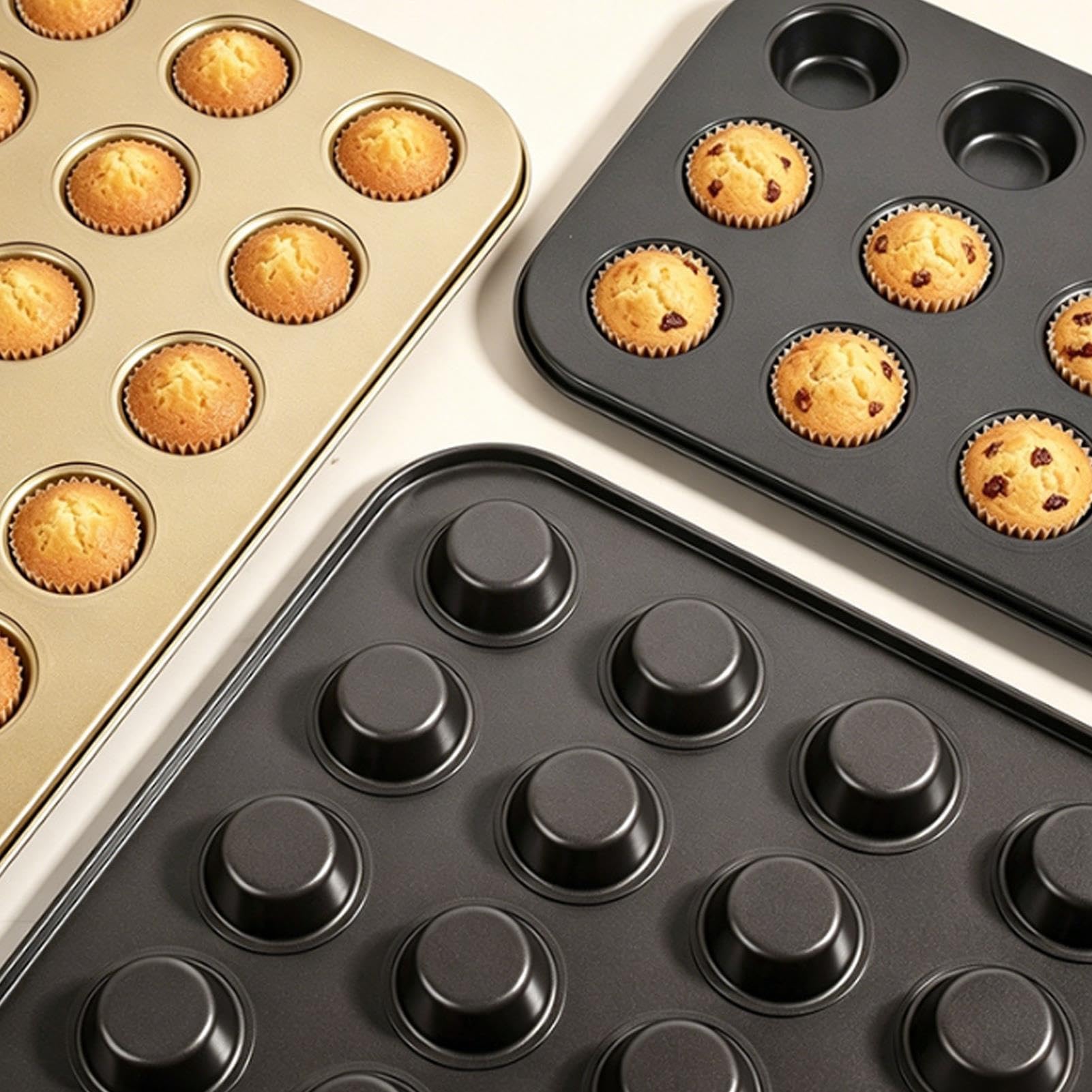 Confezione 2 Stampi per Mini Muffin,Stampo Antiaderente per Cupcake
