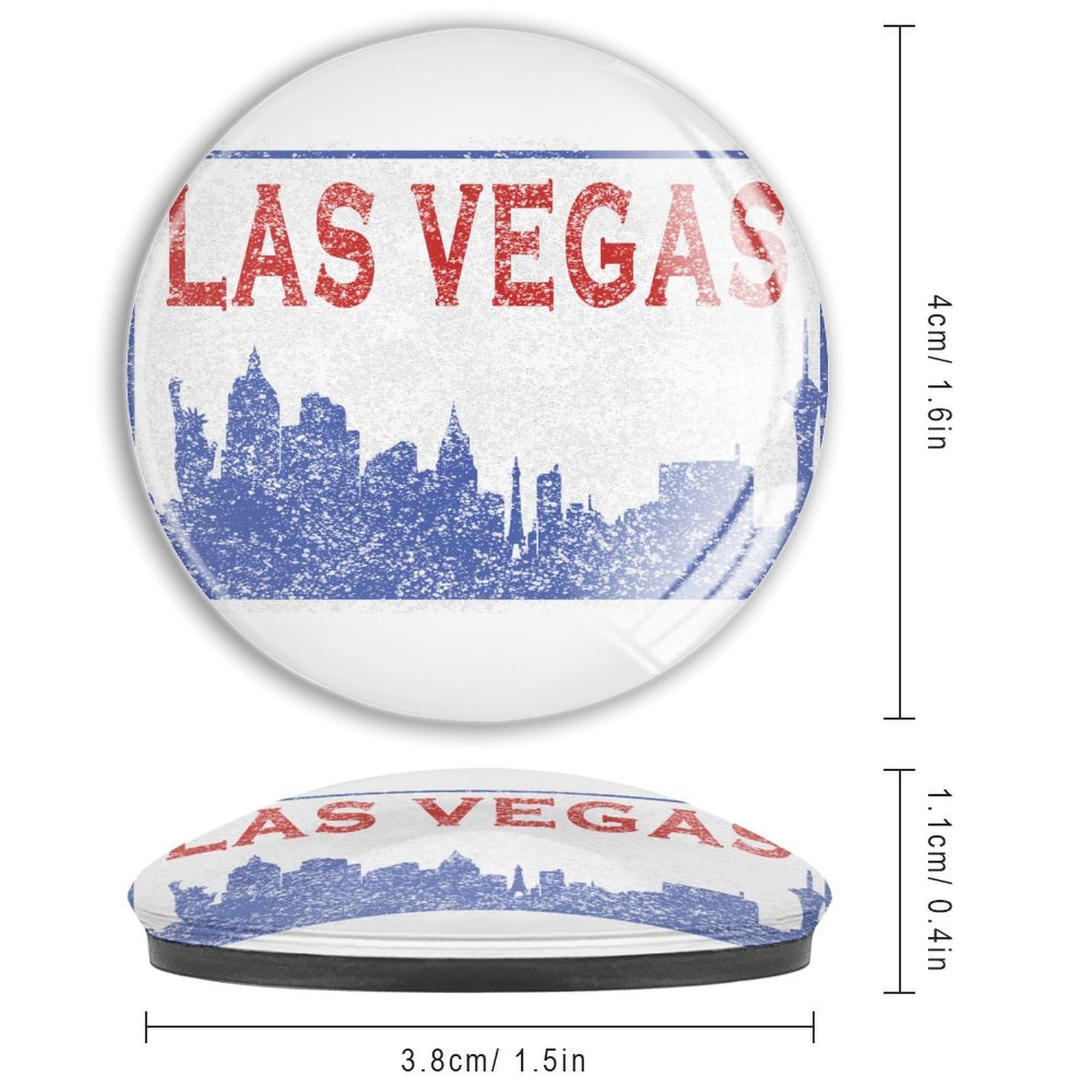 Calamite da frigorifero con skyline di Las Vegas, per lavagna bianca, in vetro, piccoli magneti da frigorifero, per lavagna, aule, ufficio, cucina, 4 pezzi